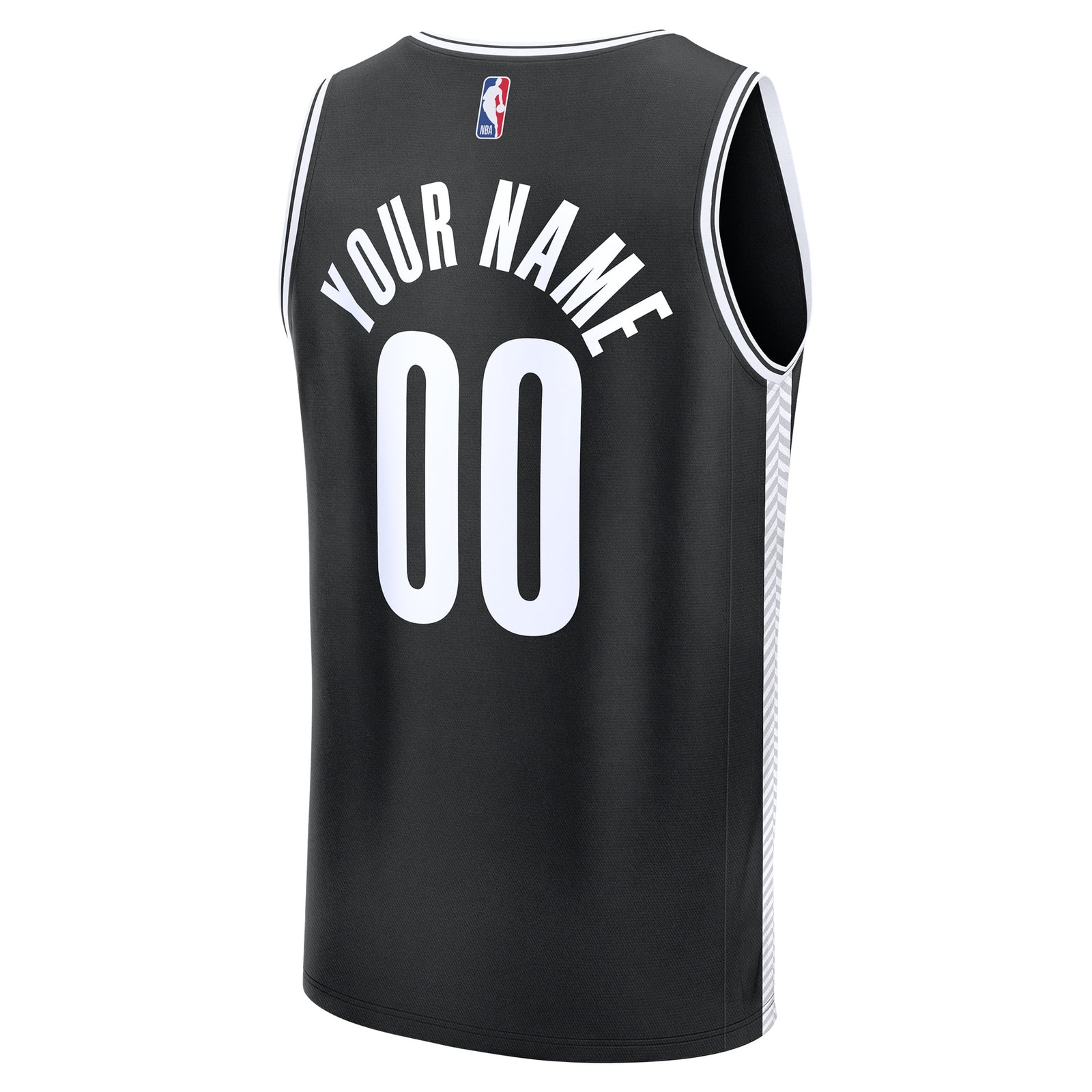 Brooklyn Nets Fast Break Custom Jersey Icon Edition Black - back view