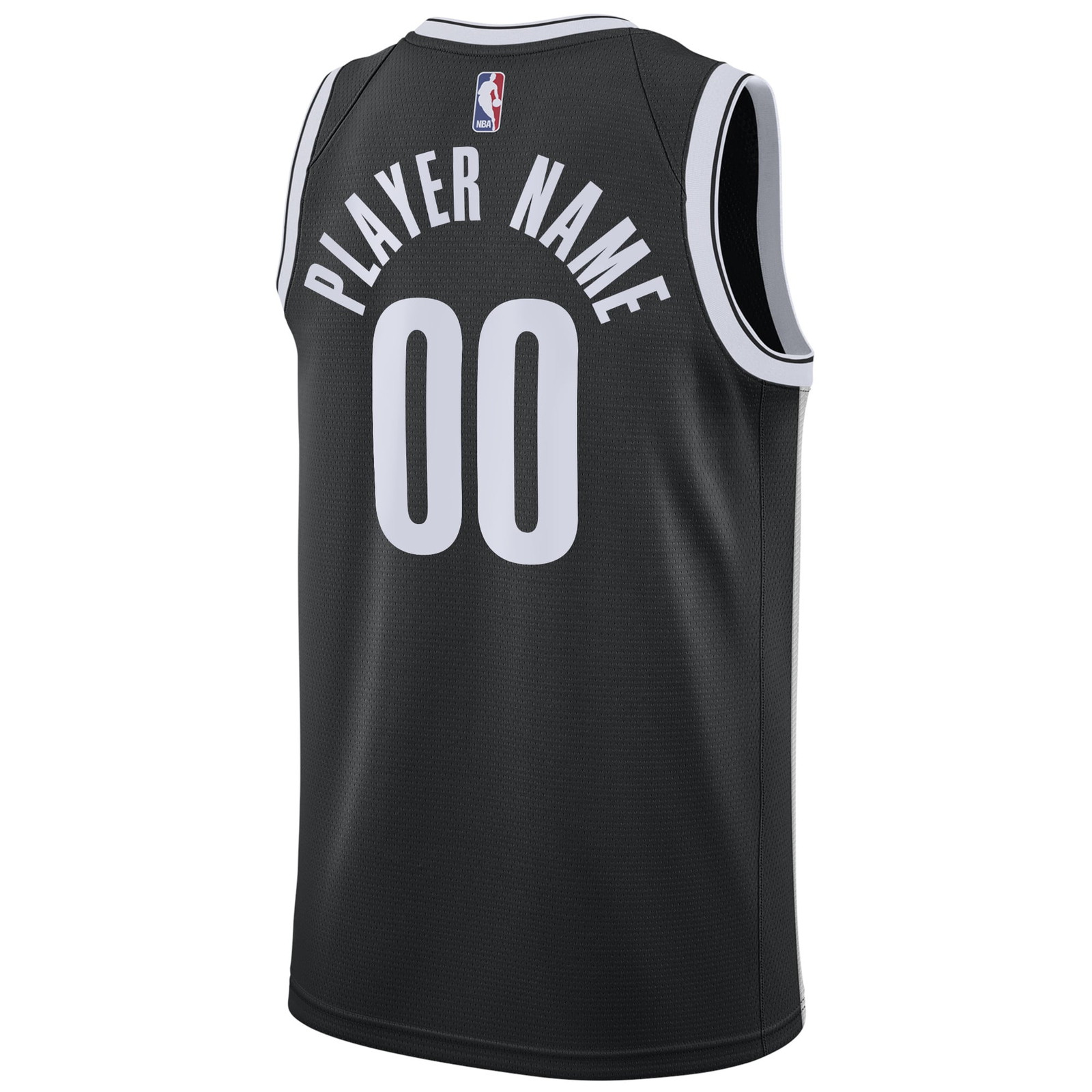 Brooklyn Nets Swingman Custom Jersey Black Icon Edition - back view