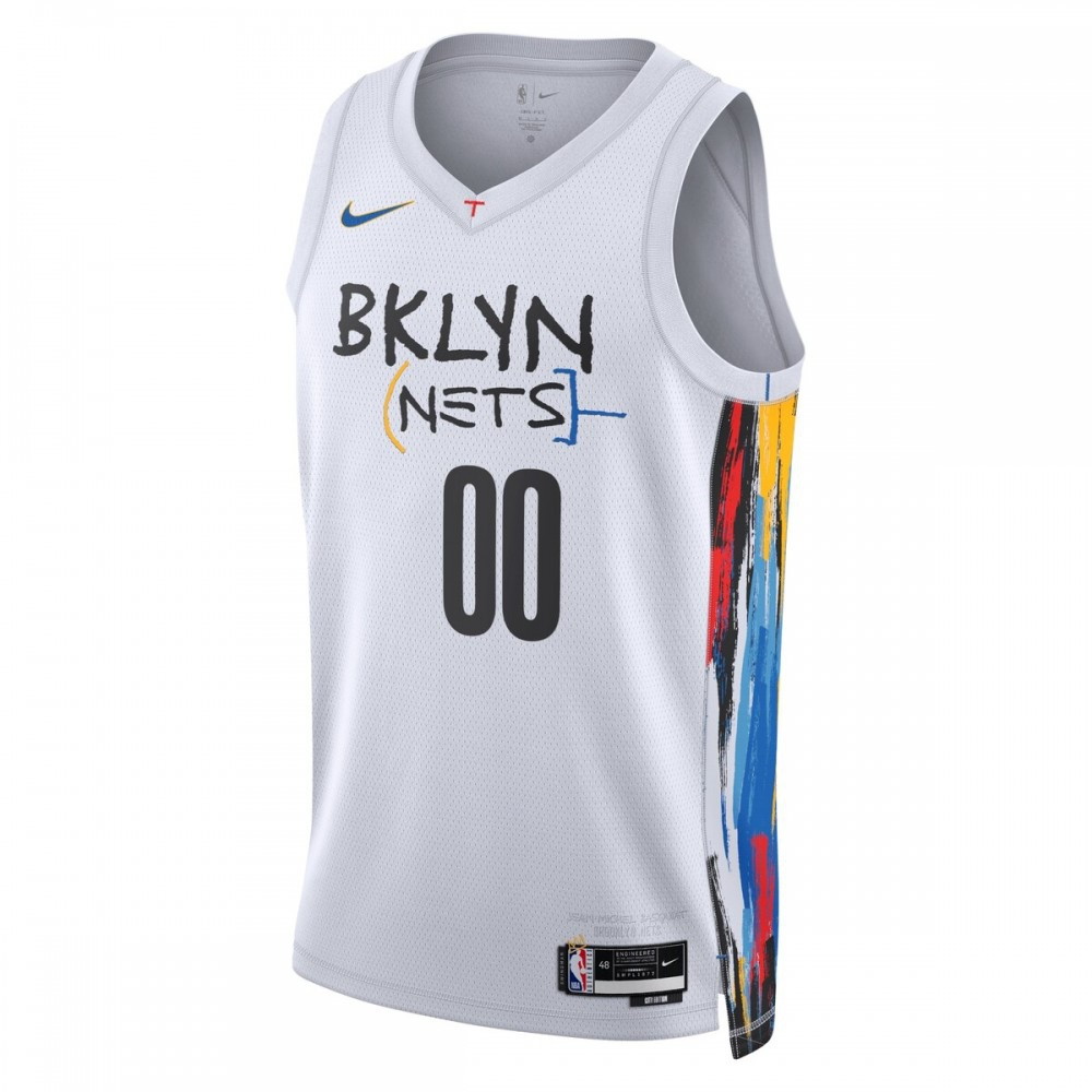 Brooklyn Nets Unisex 2022/23 Swingman Custom Jersey City Edition White - second front view