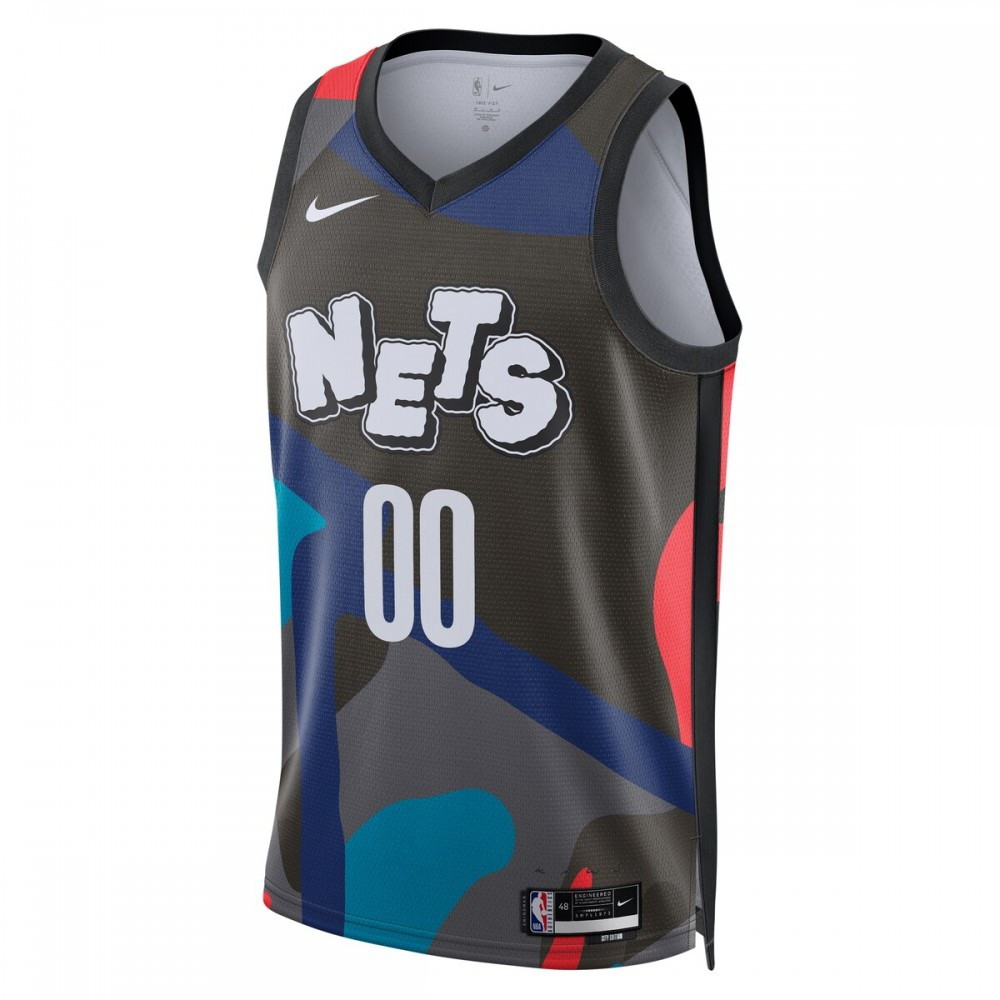 Brooklyn Nets Unisex 2023/24 Custom Swingman Jersey Black City Edition - second front view