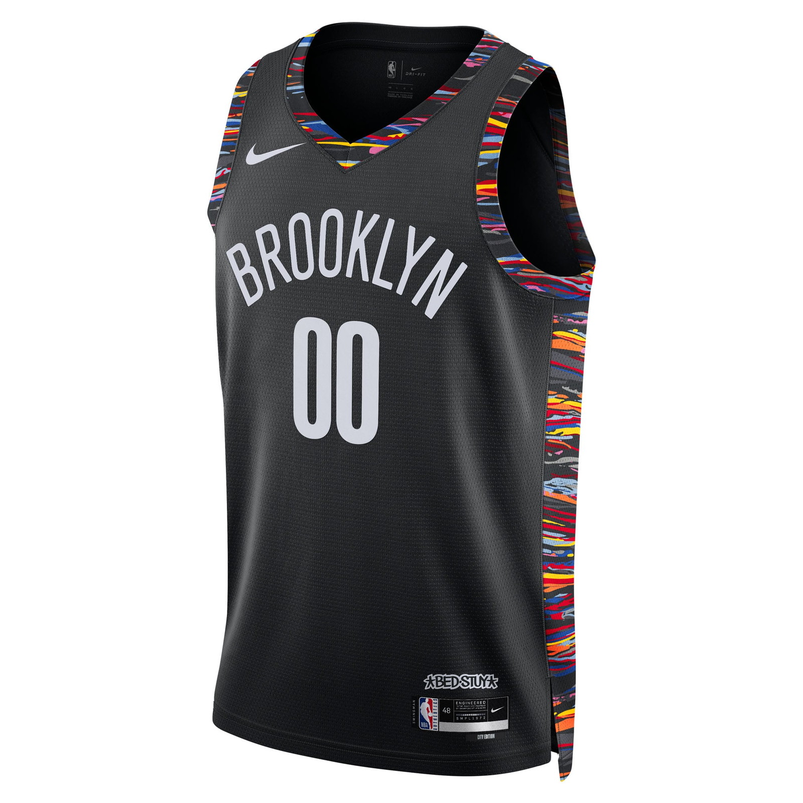Brooklyn Nets Unisex 2025/26 City Edition Swingman Custom Jersey Black - front view