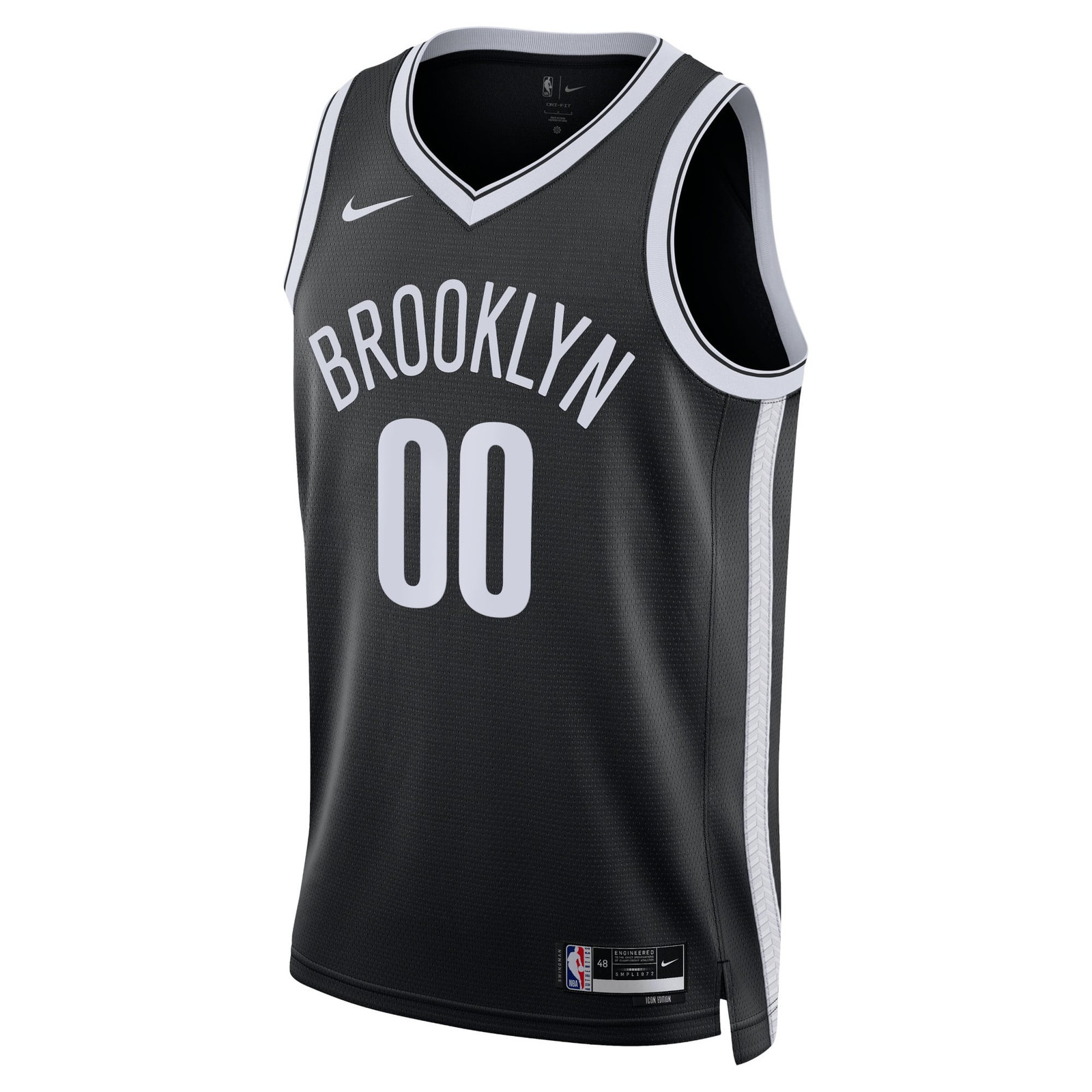 Brooklyn Nets Unisex Swingman Custom Jersey Black Icon Edition - front view