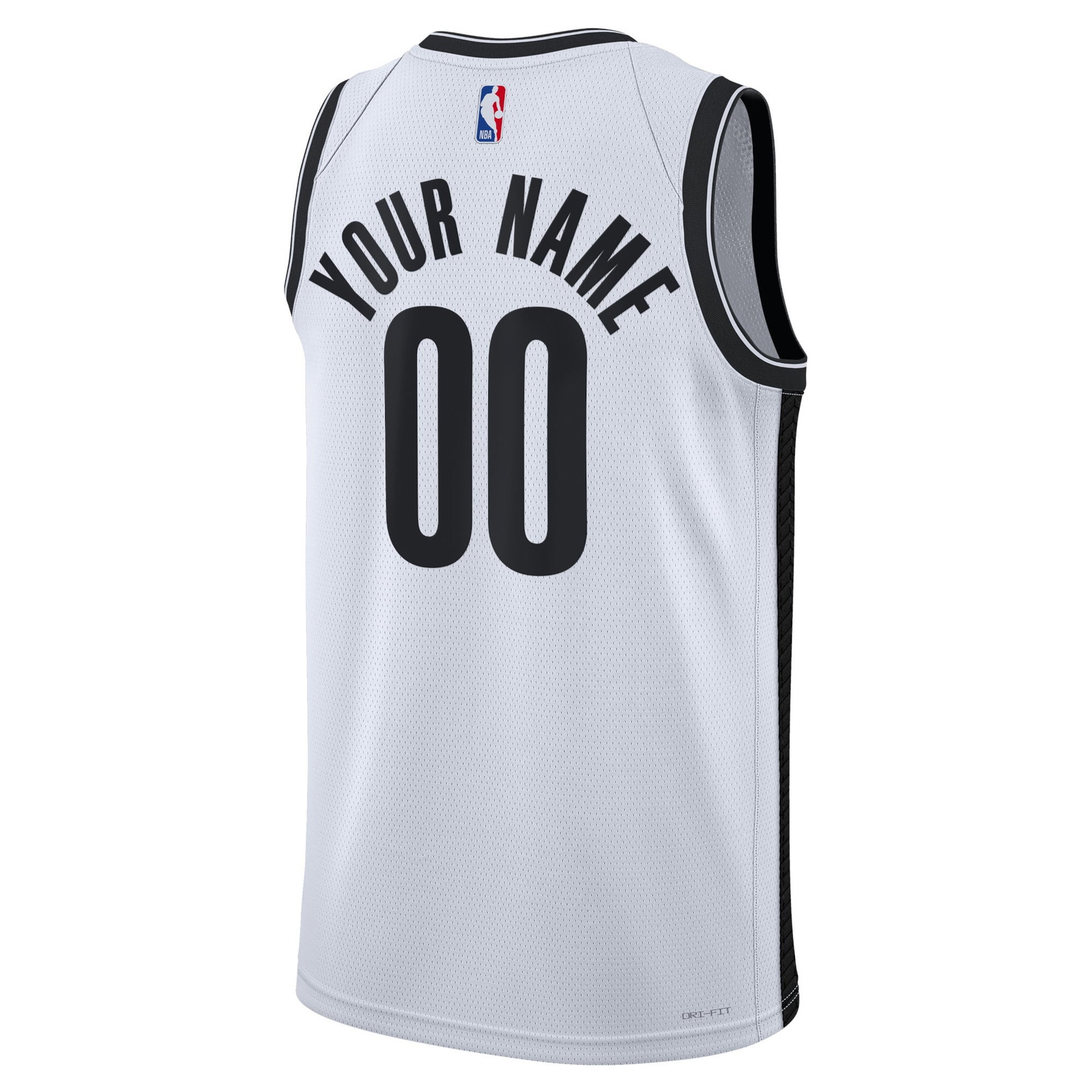 Brooklyn Nets Unisex Swingman Custom Jersey White Association Edition - back view