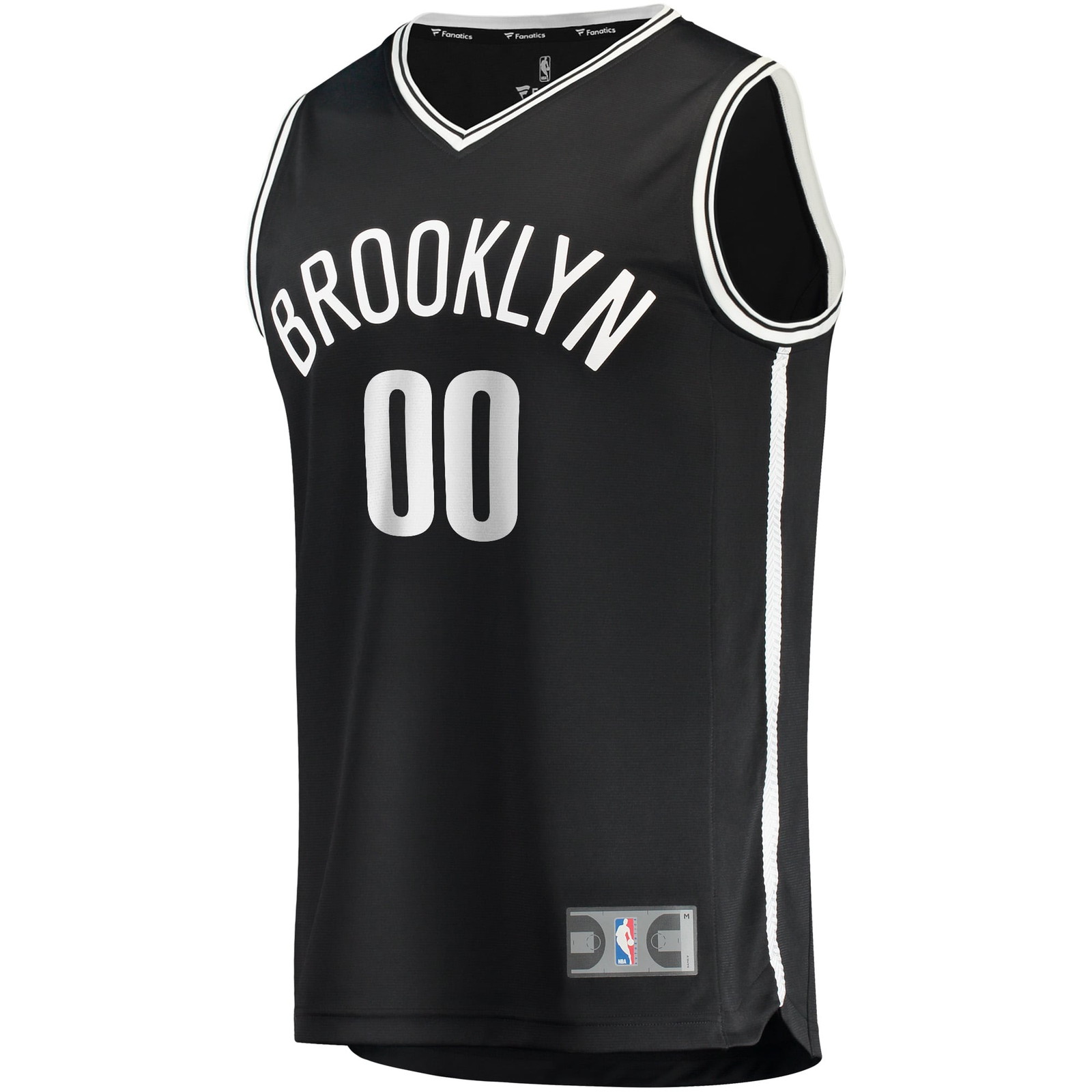 Brooklyn Nets Youth Fast Break Custom Fan Version Jersey Black Icon Edition - front view