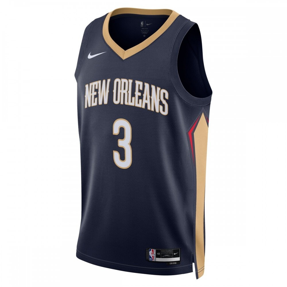 C.J. McCollum New Orleans Pelicans Unisex Swingman Jersey Icon Edition Navy - second front view
