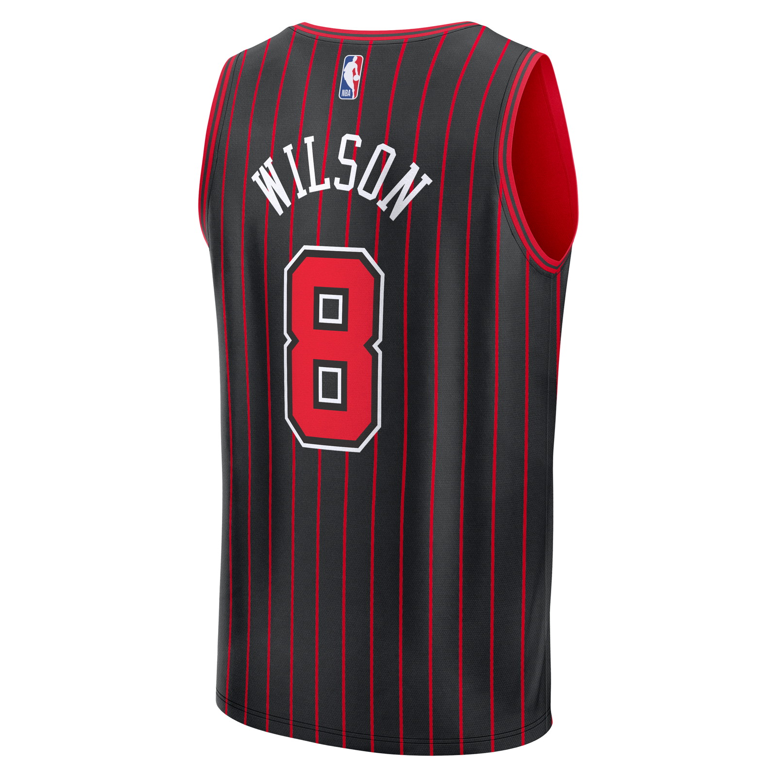 Caleb Wilson Chicago Bulls Youth Fast Break Fan Version Jersey Black Statement Edition - back view