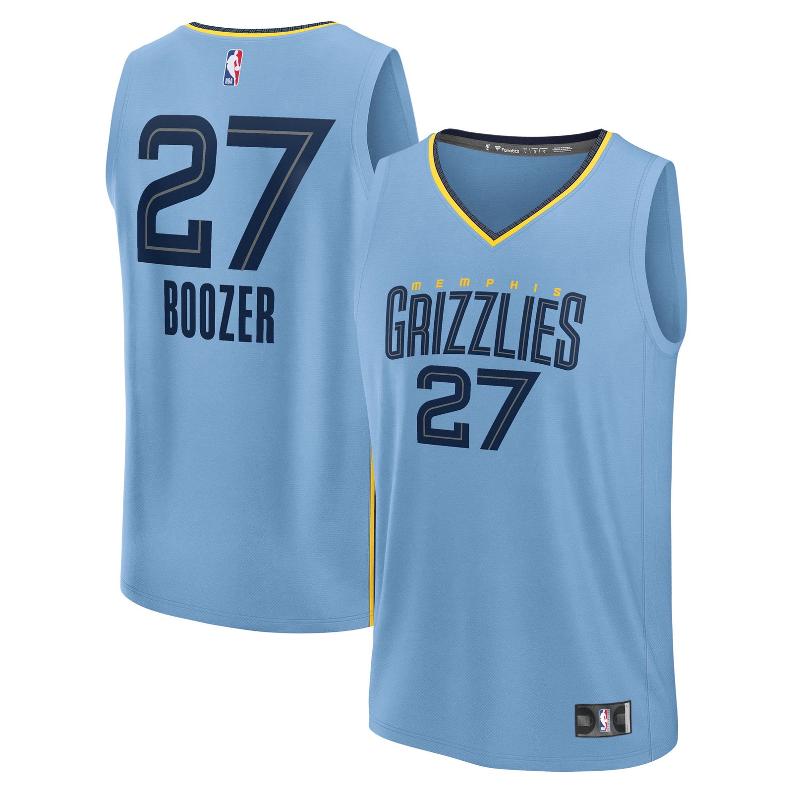Cameron Boozer Memphis Grizzlies Youth Fast Break Fan Version Jersey Light - front and back view