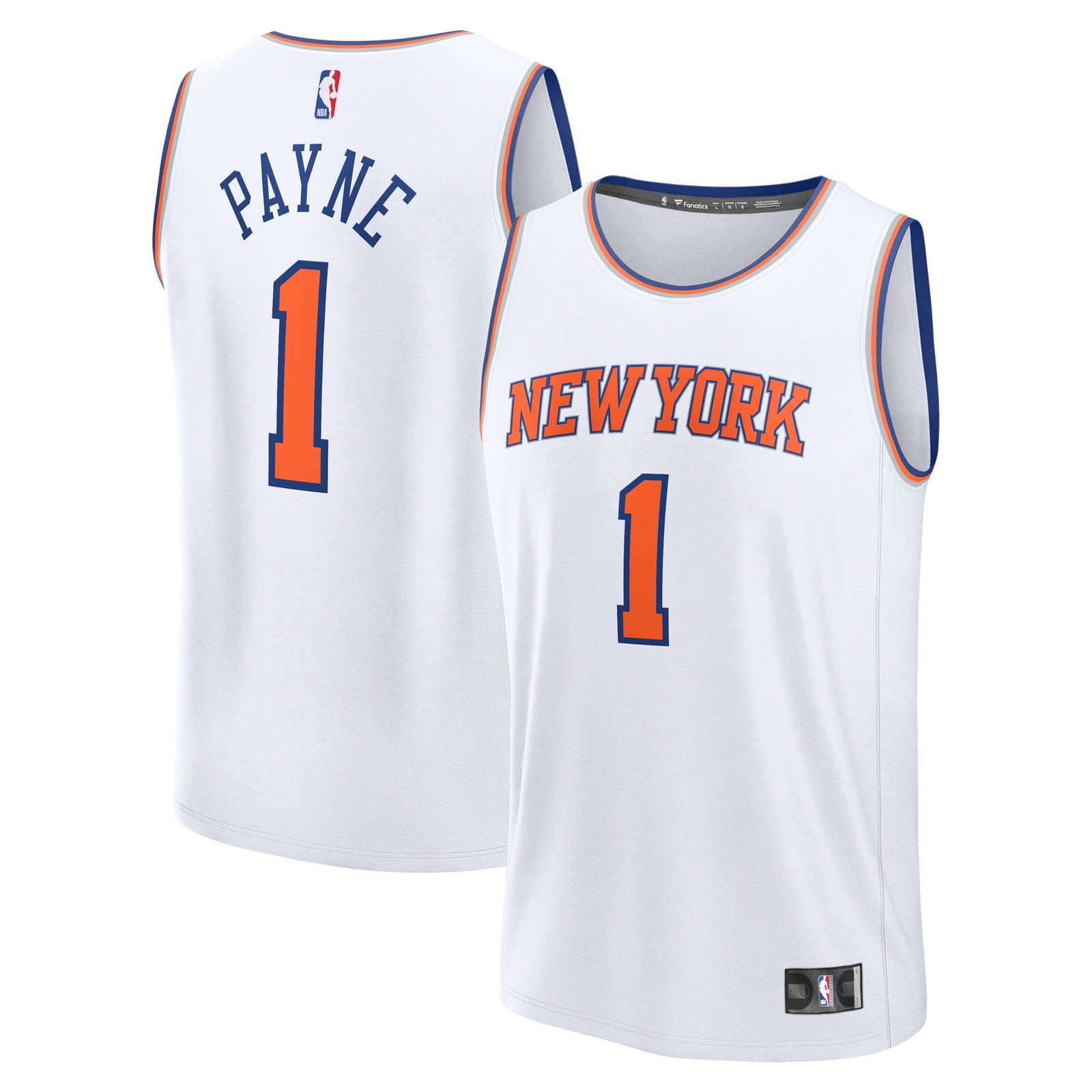 Cameron Payne New York Knicks Fast Break Fan Version Player Jersey - front and back view