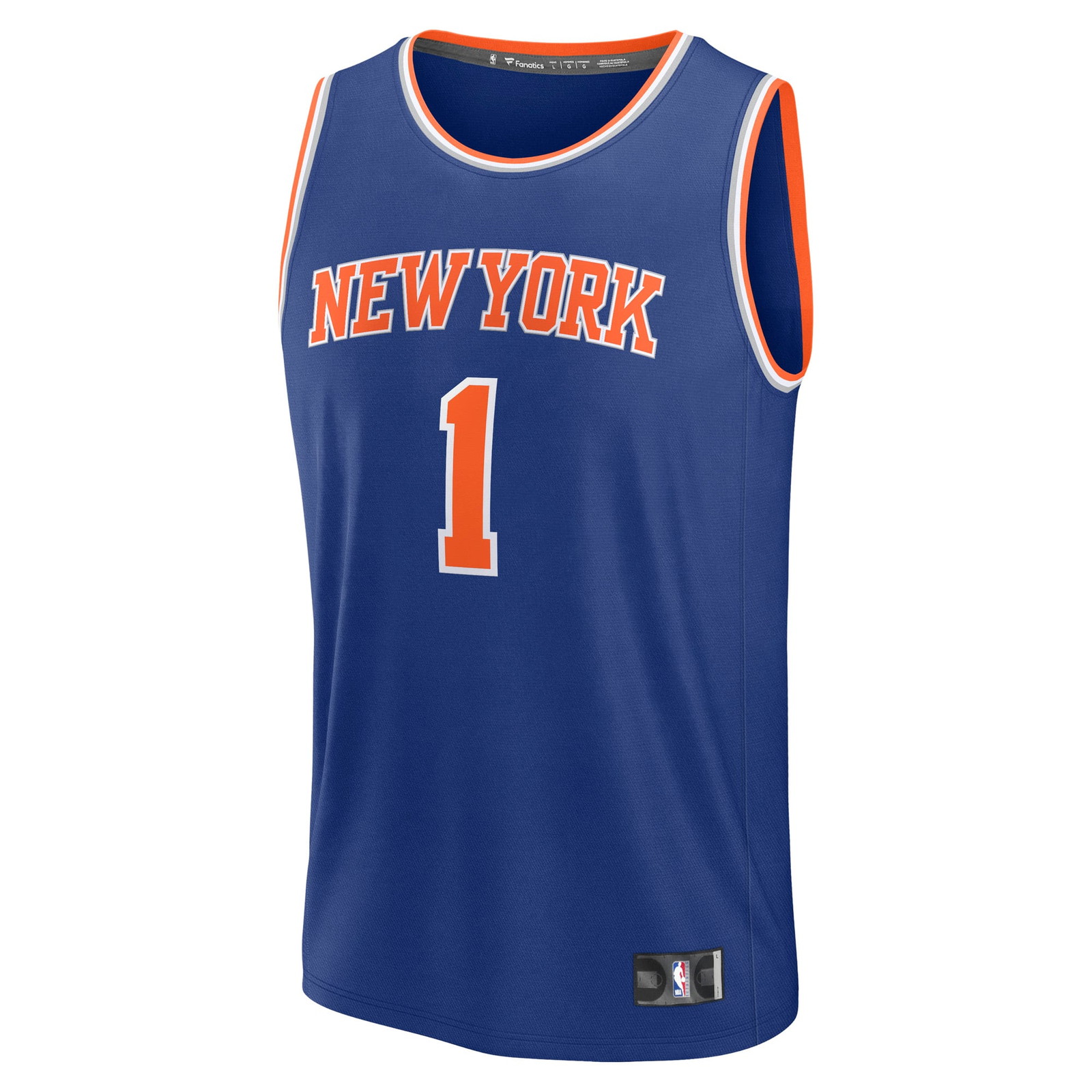 Cameron Payne New York Knicks Fast Break Fan Version Player Jersey Icon Edition Blue - front view