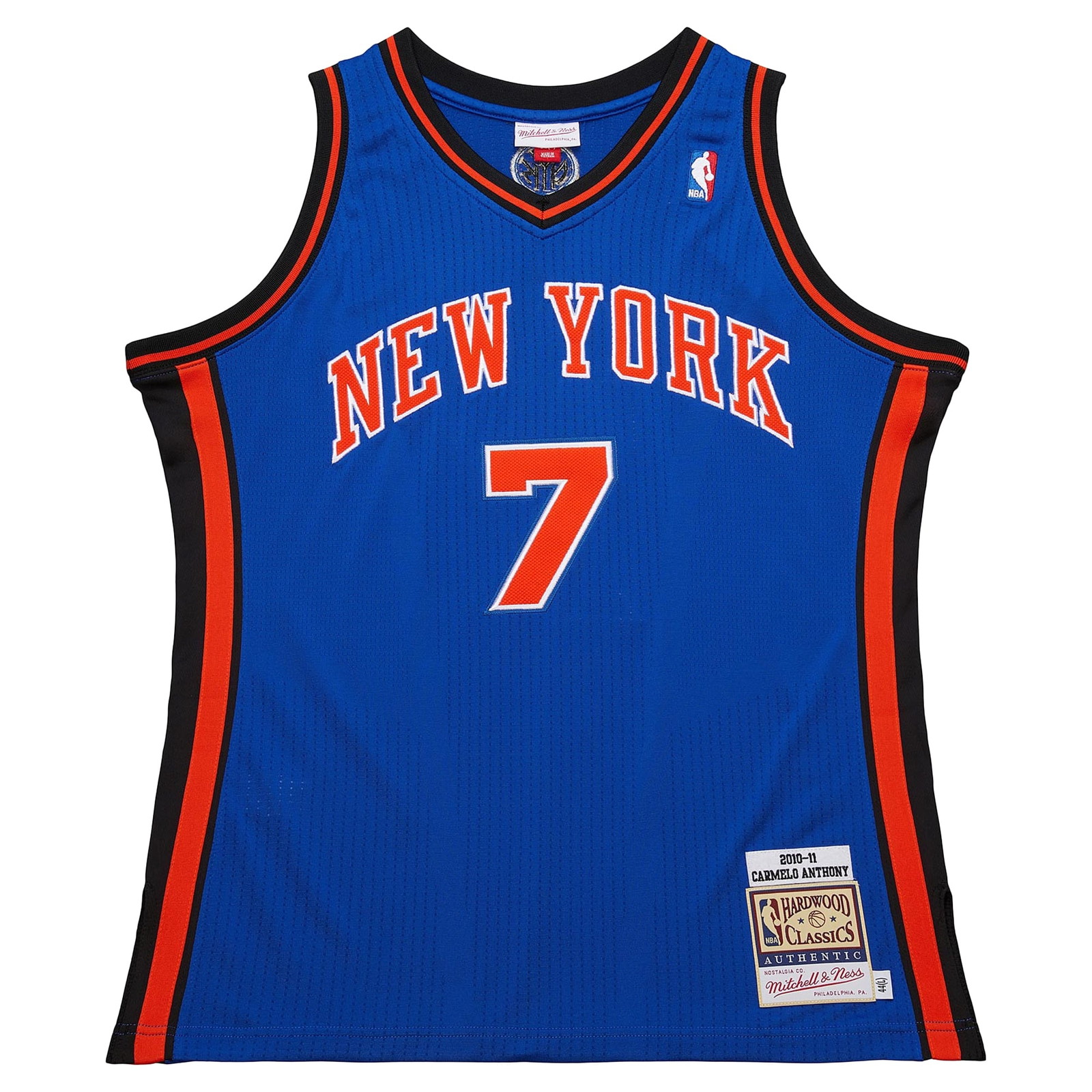 Carmelo Anthony New York Knicks 2010/11 Hardwood Classics Pro Cut Jersey Blue - front view