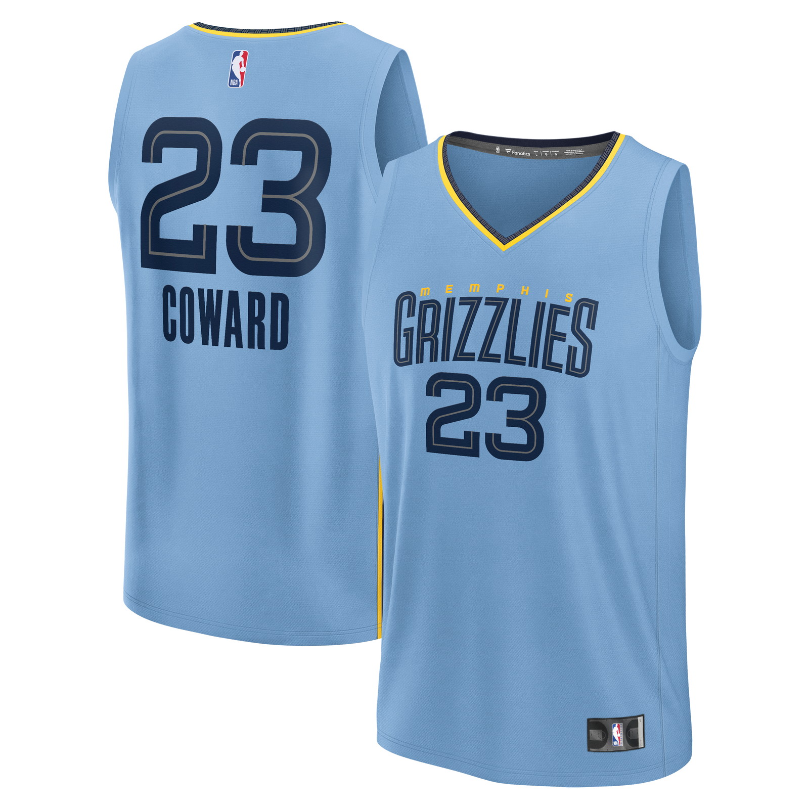 Cedric Coward Memphis Grizzlies Fast Break Fan Version Player Jersey - front and back view