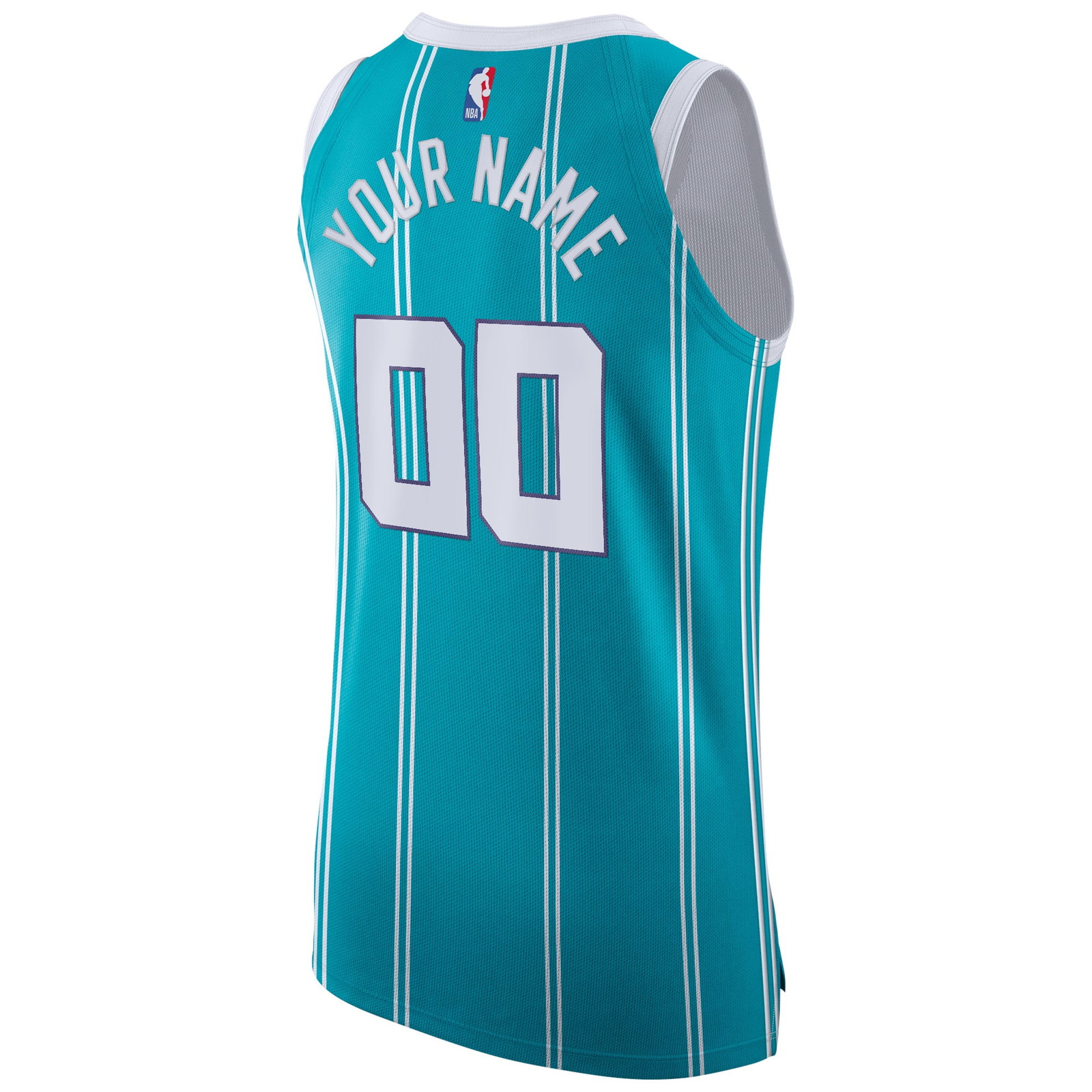 Charlotte Hornets 2020/21 Pro Cut Custom Jersey Teal Icon Edition - back view