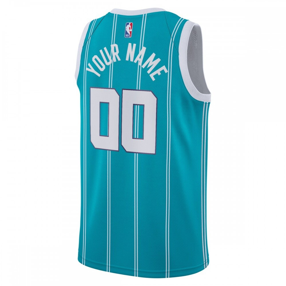 Charlotte Hornets 2020/21 Swingman Custom Jersey Icon Edition Teal - back view