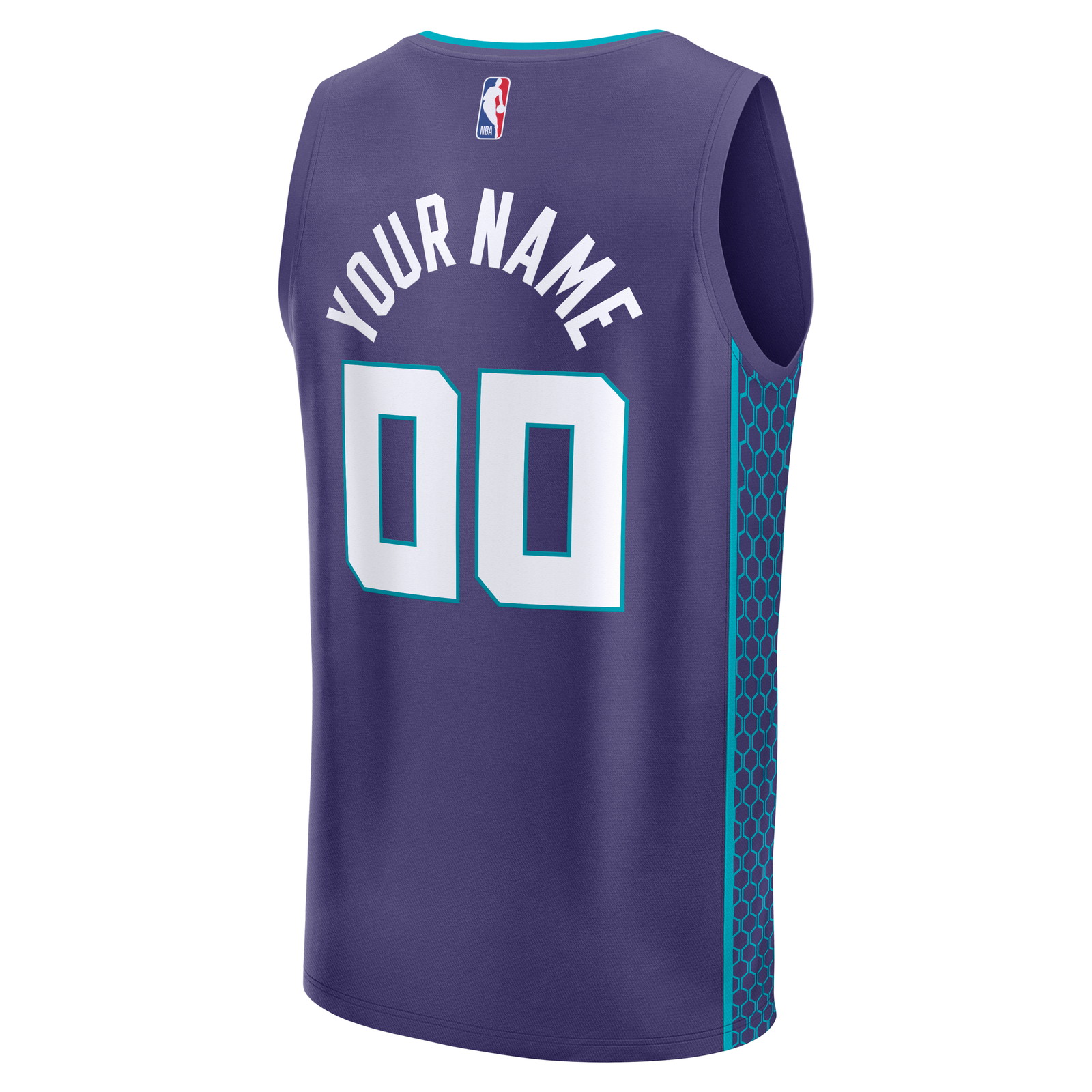 Charlotte Hornets Fast Break Custom Jersey Icon Edition Purple - back view