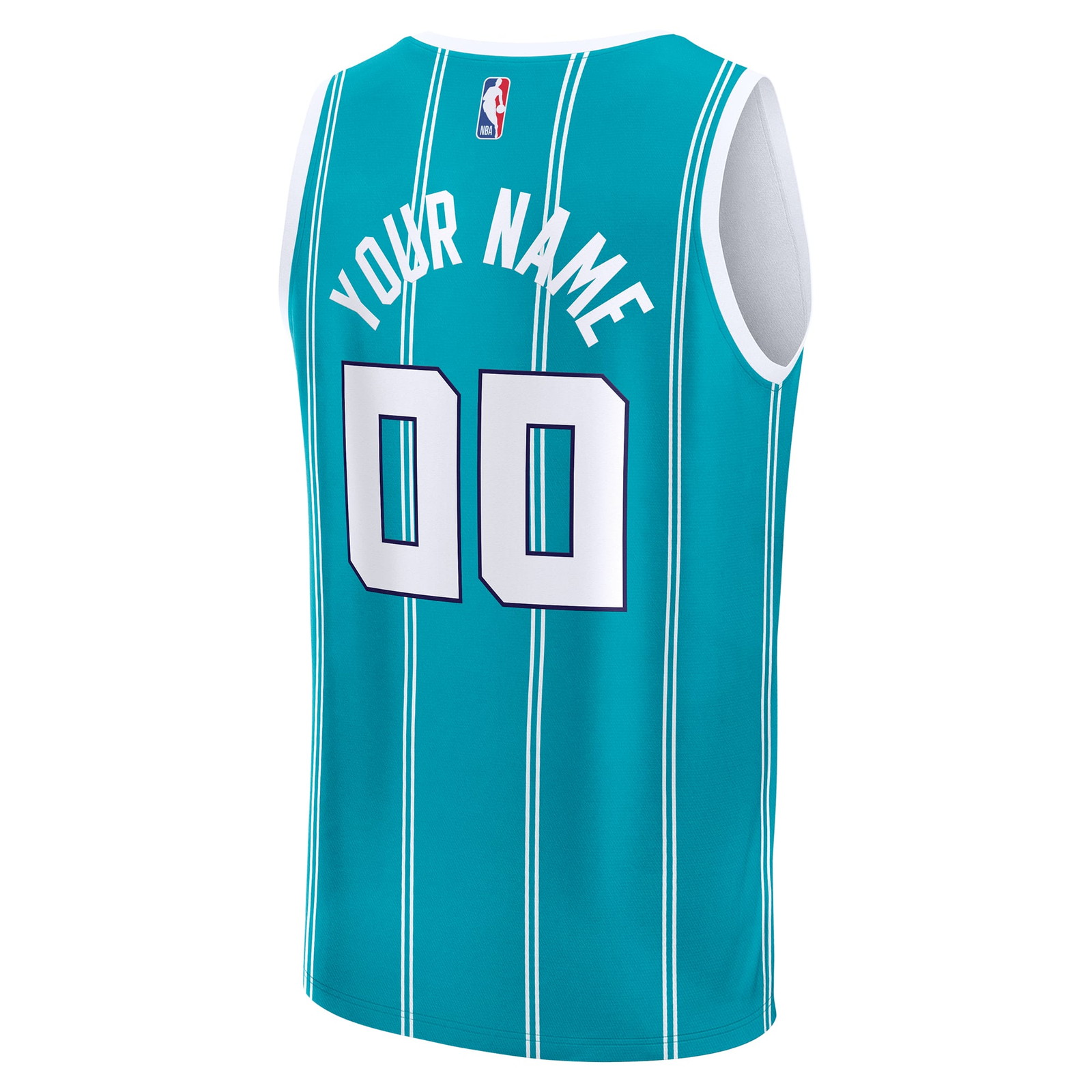 Charlotte Hornets Fast Break Custom Jersey Icon Edition Teal - back view