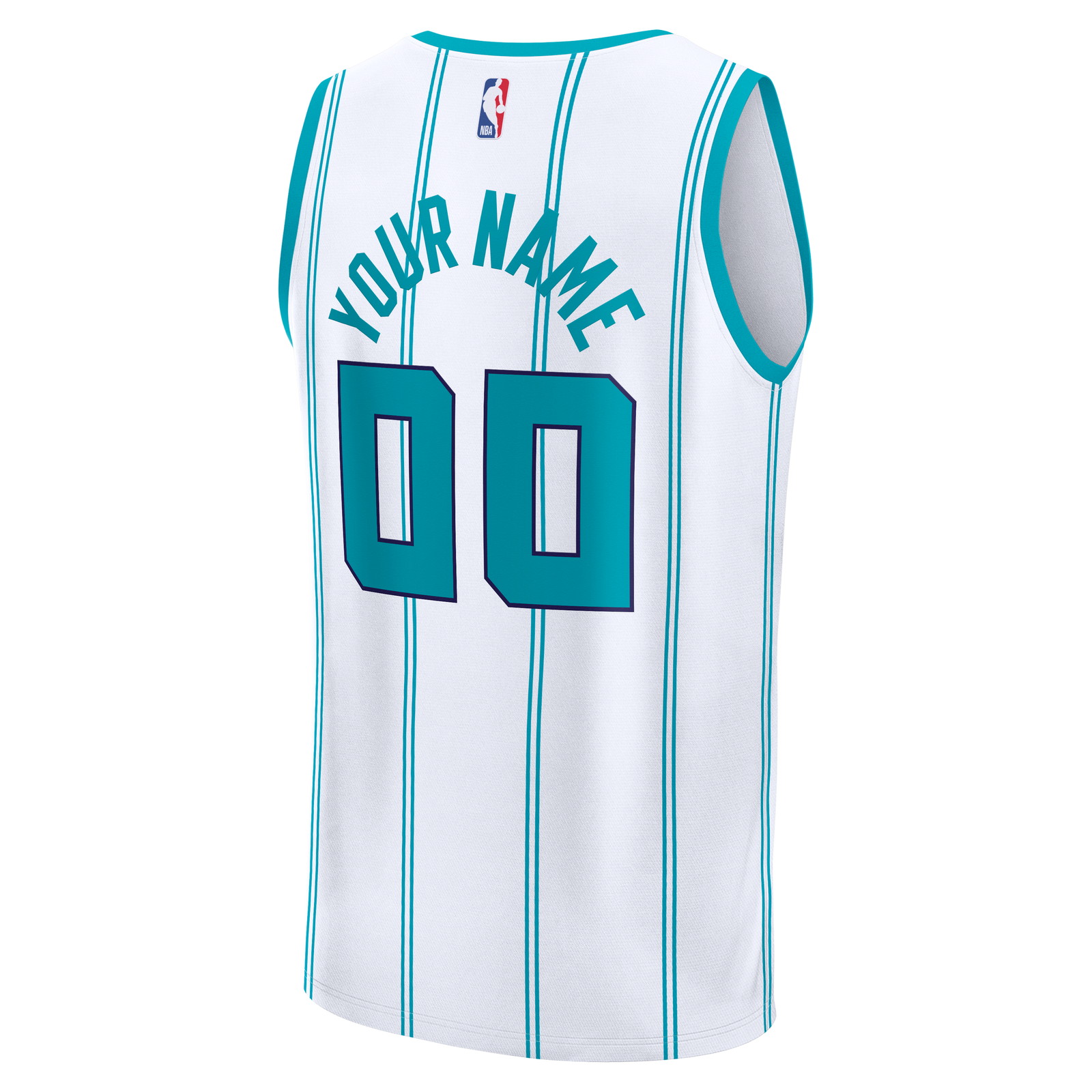 Charlotte Hornets Fast Break Custom Jersey Icon Edition White - back view