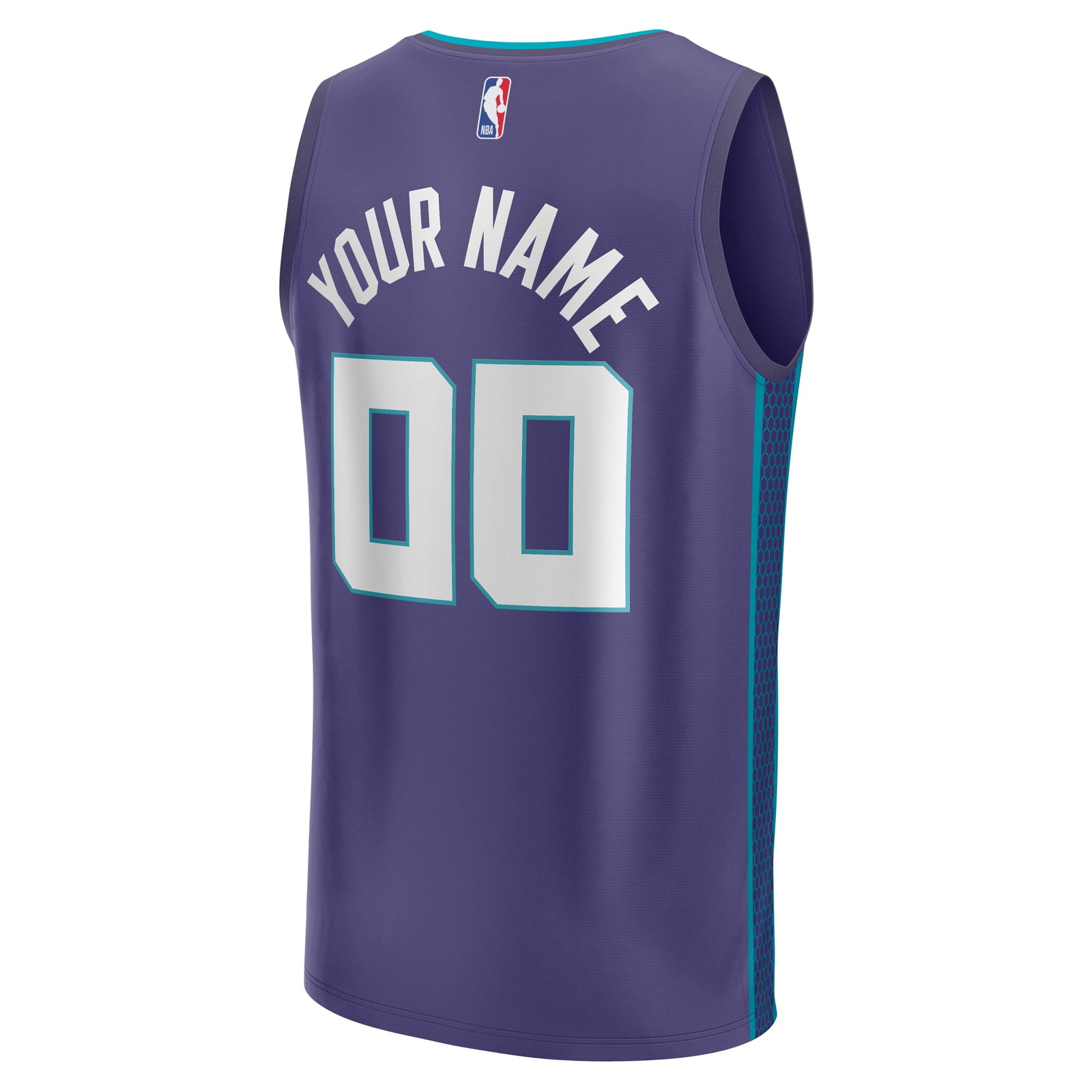 Charlotte Hornets Fast Break Custom Jersey Purple Statement Edition - back view