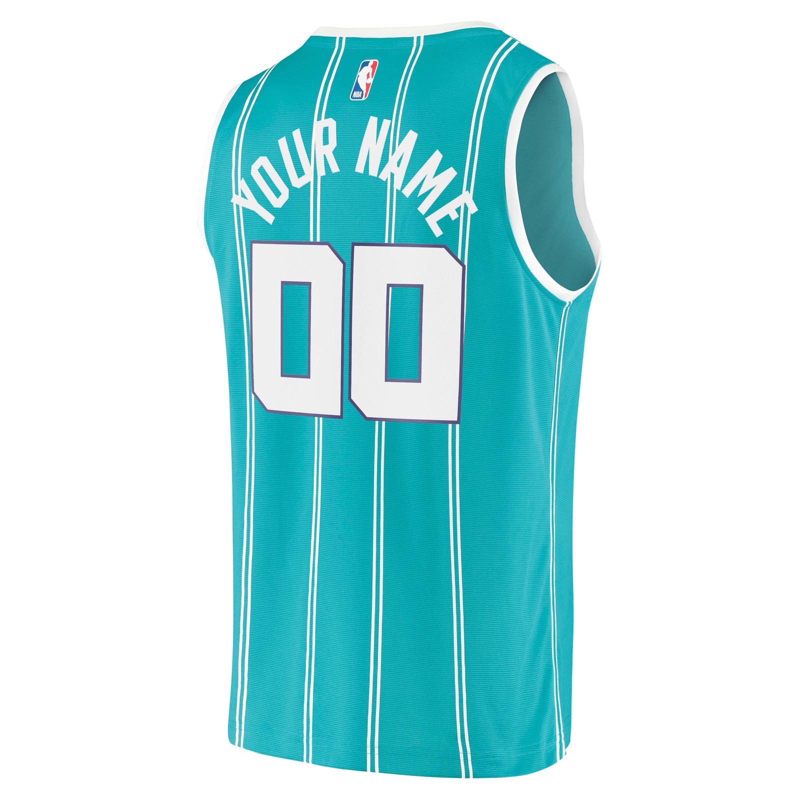 Charlotte Hornets Fast Break Fan Version Custom Jersey Icon Edition Teal - back view
