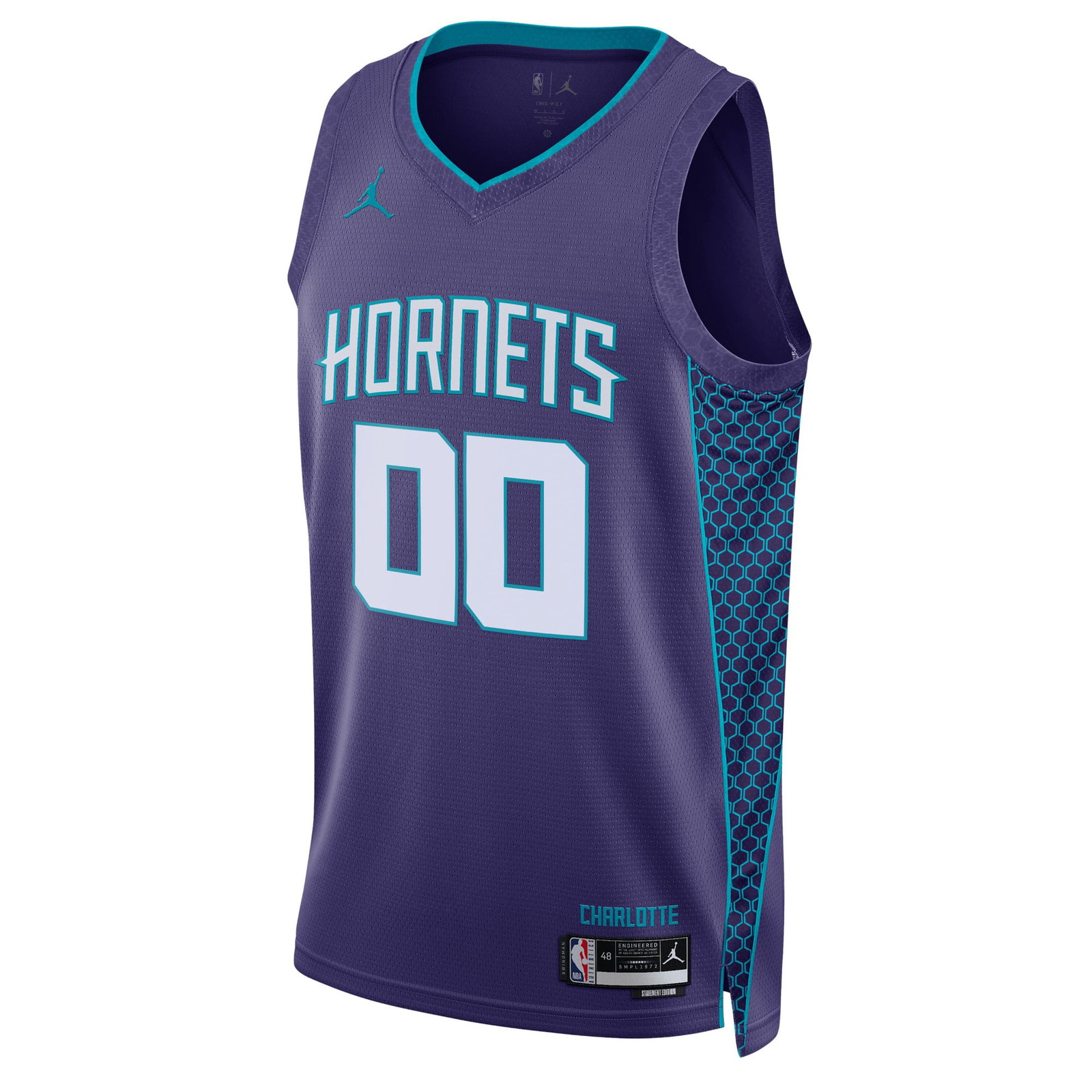 Charlotte Hornets Unisex 2022/23 Swingman Custom Jersey Statement Edition Teal - front view