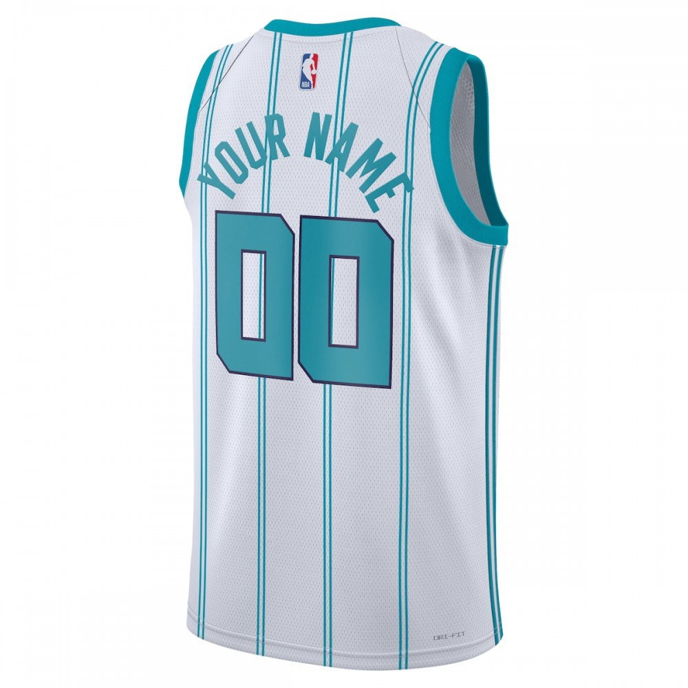 Charlotte Hornets Unisex 2022/23 Swingman Custom Jersey White Association Edition - back view