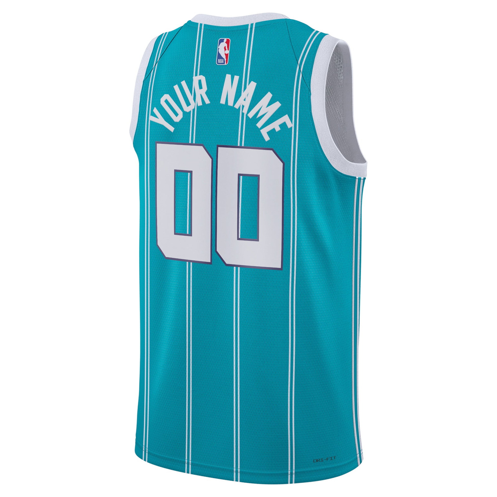 Charlotte Hornets Unisex Swingman Custom Jersey Teal Icon Edition - back view