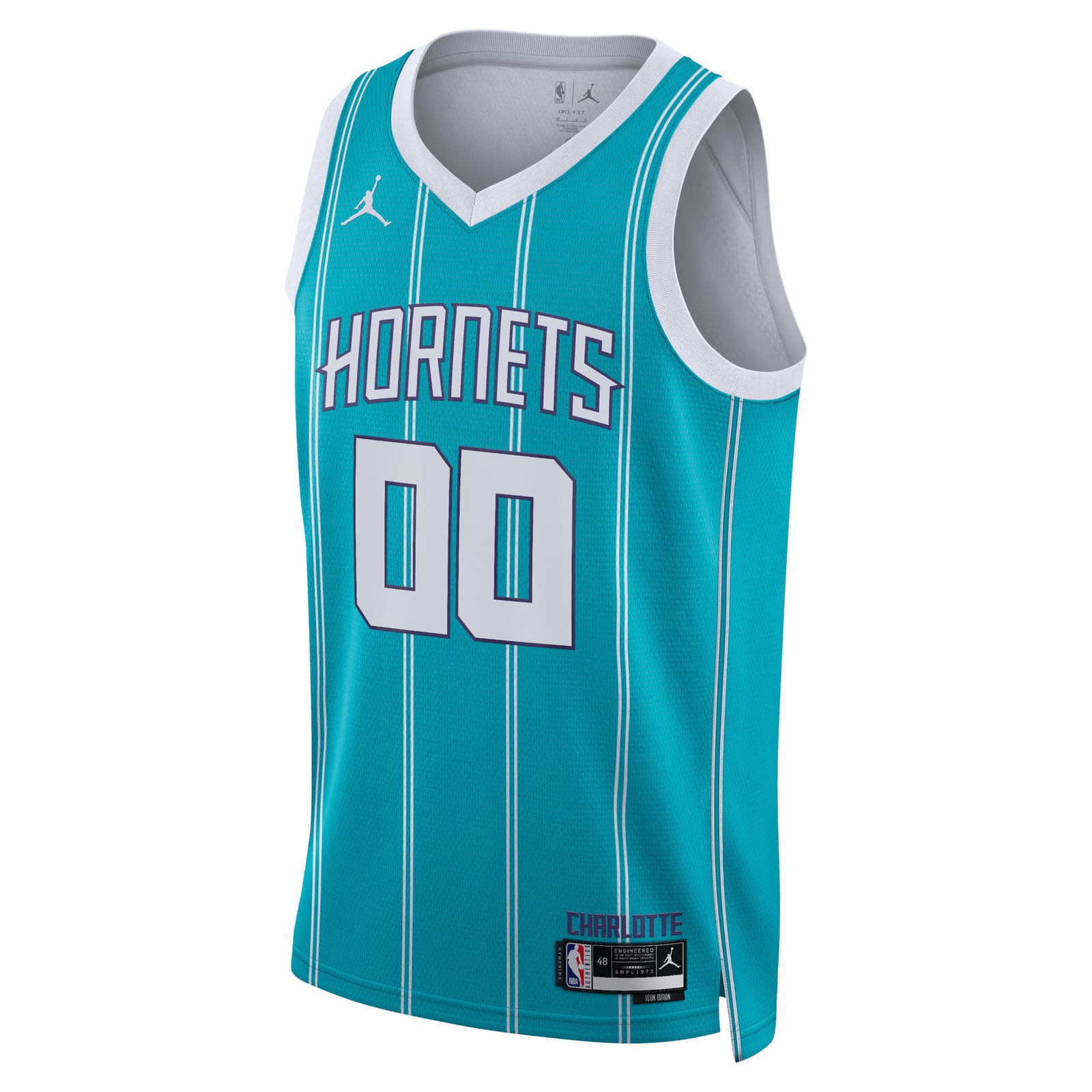 Charlotte Hornets Unisex Swingman Custom Jersey Teal Icon Edition - front view