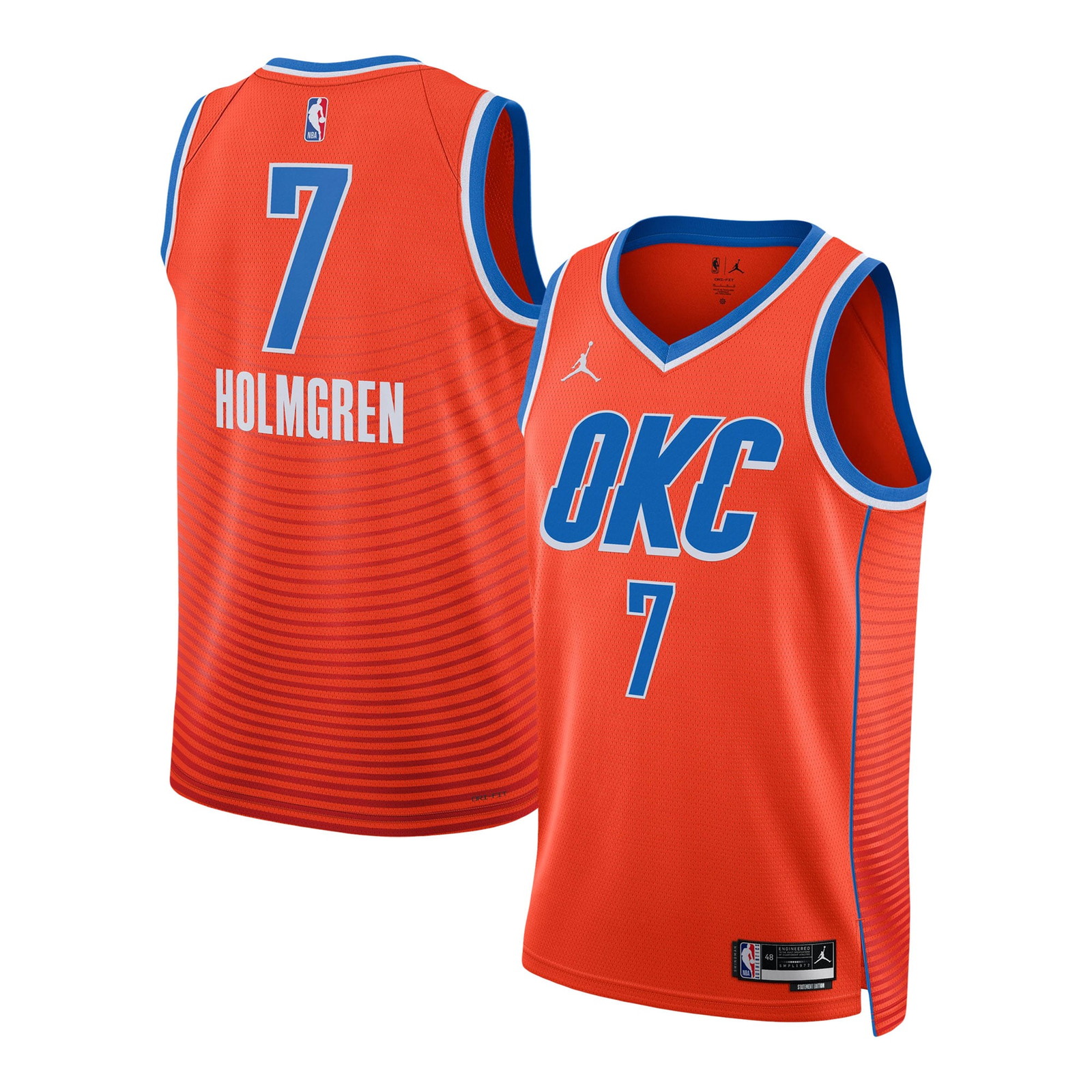Chet Holmgren Oklahoma City Thunder Unisex Swingman Jersey Statement Edition - front and back view