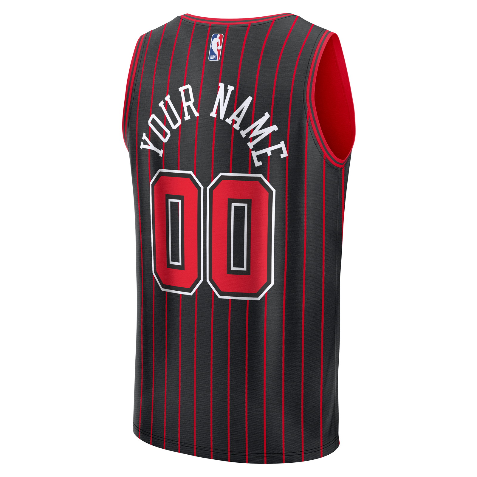 Chicago Bulls Fast Break Custom Jersey Icon Edition Black - back view