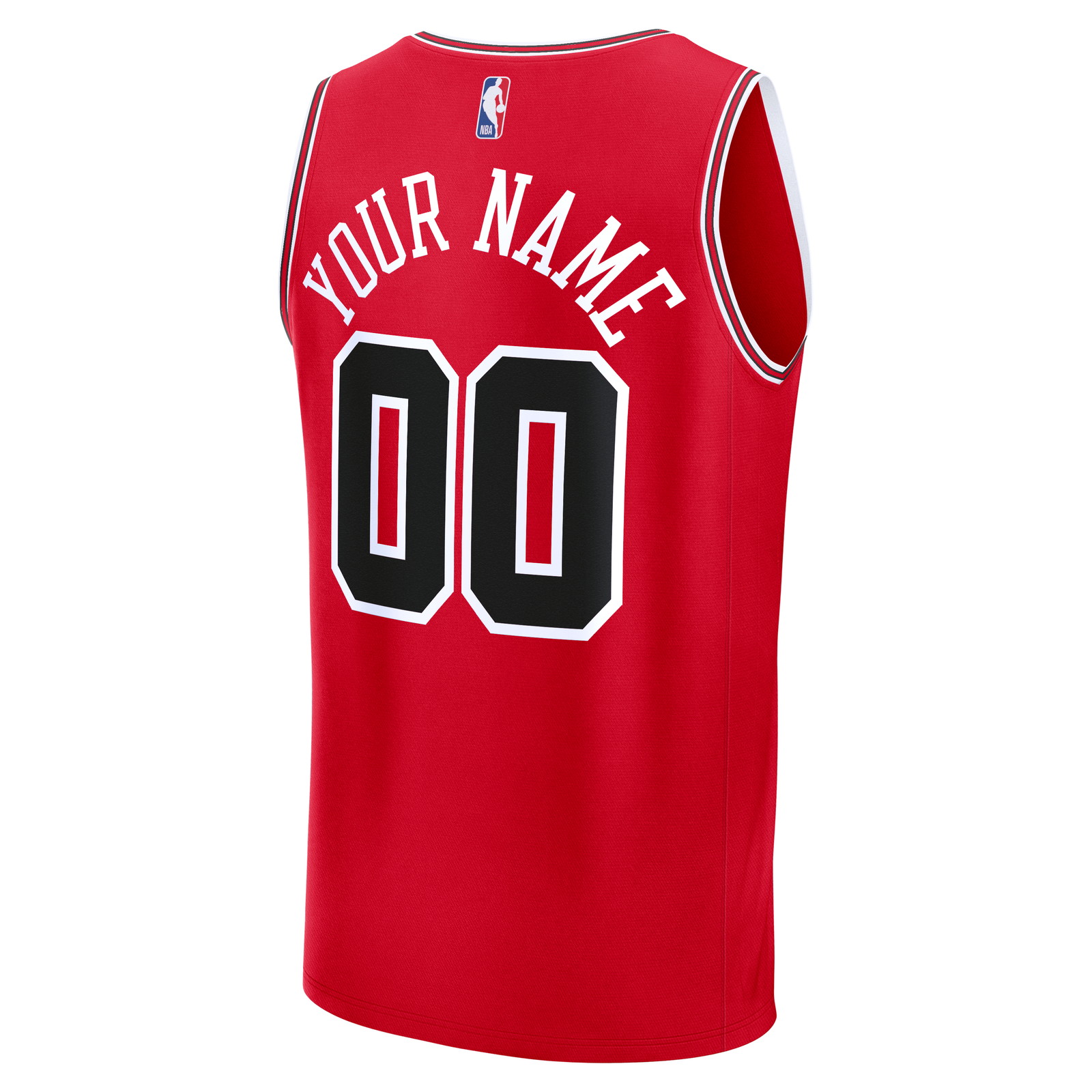 Chicago Bulls Fast Break Custom Jersey Icon Edition Red - back view