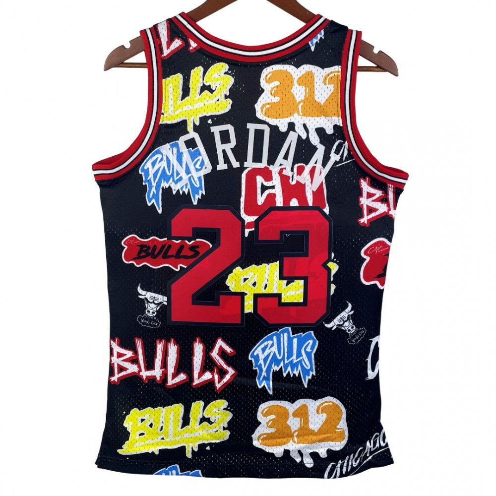 Chicago Bulls Michael Jordan #23 Throwback Street Graffiti 1997-98 Hardwood - second front view
