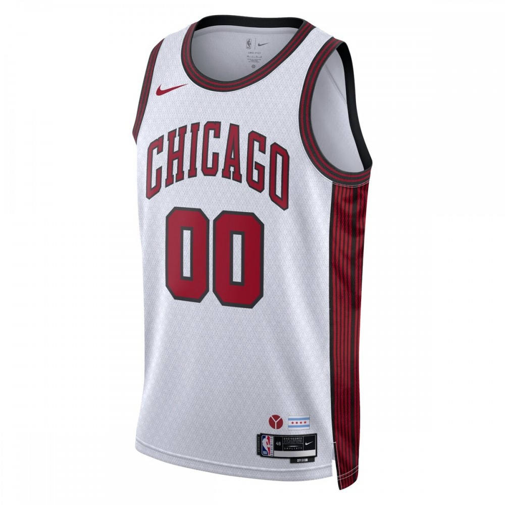 Chicago Bulls Unisex 2022/23 Swingman Custom Jersey City Edition White - second front view