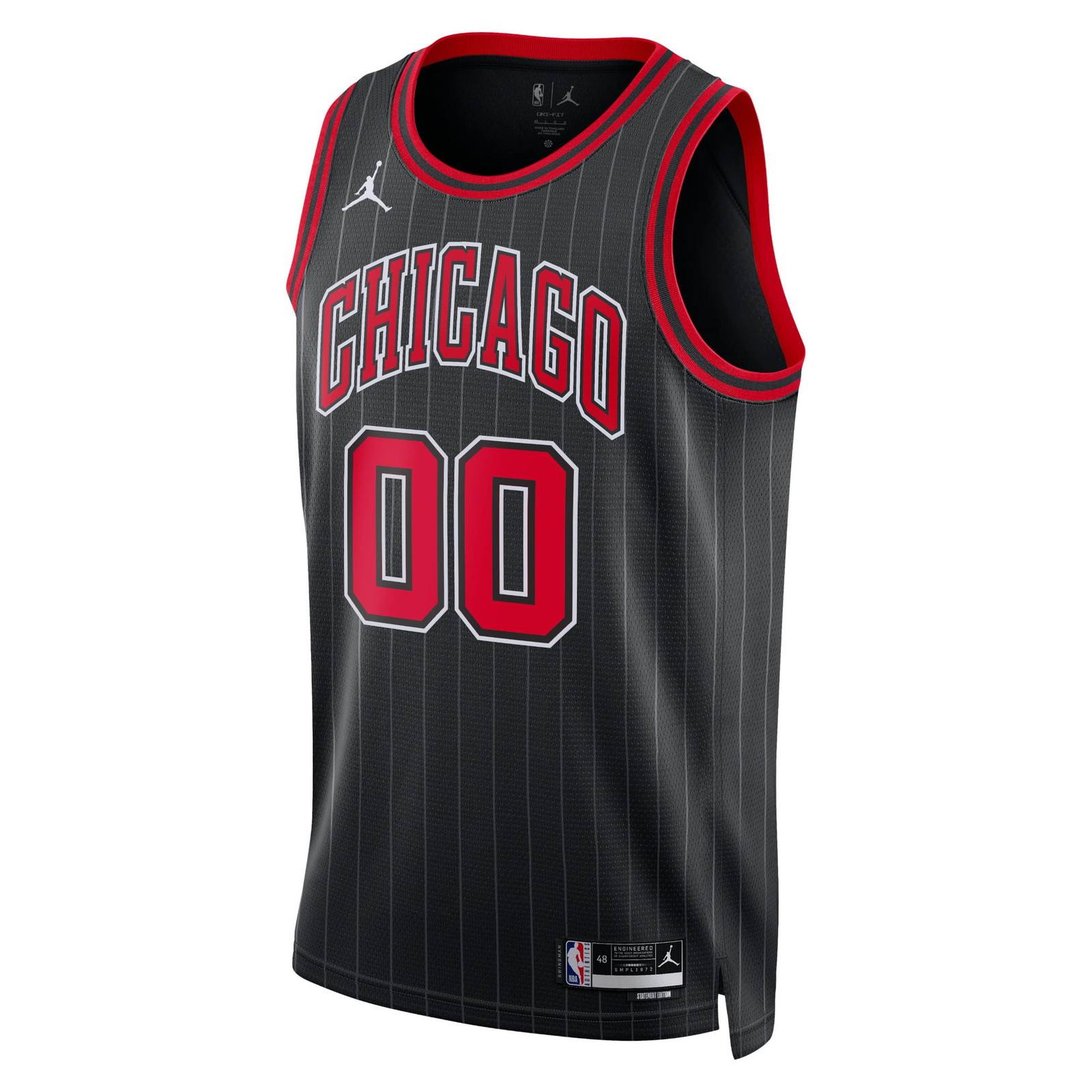 Chicago Bulls Unisex 2022/23 Swingman Custom Jersey Statement Edition Black - front view