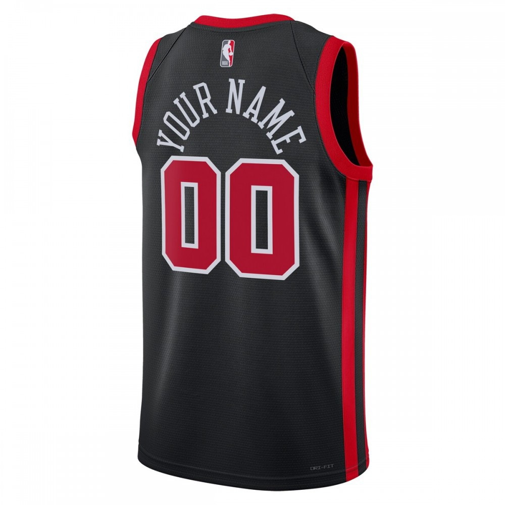 Chicago Bulls Unisex 2023/24 Custom Swingman Jersey Black City Edition - back view