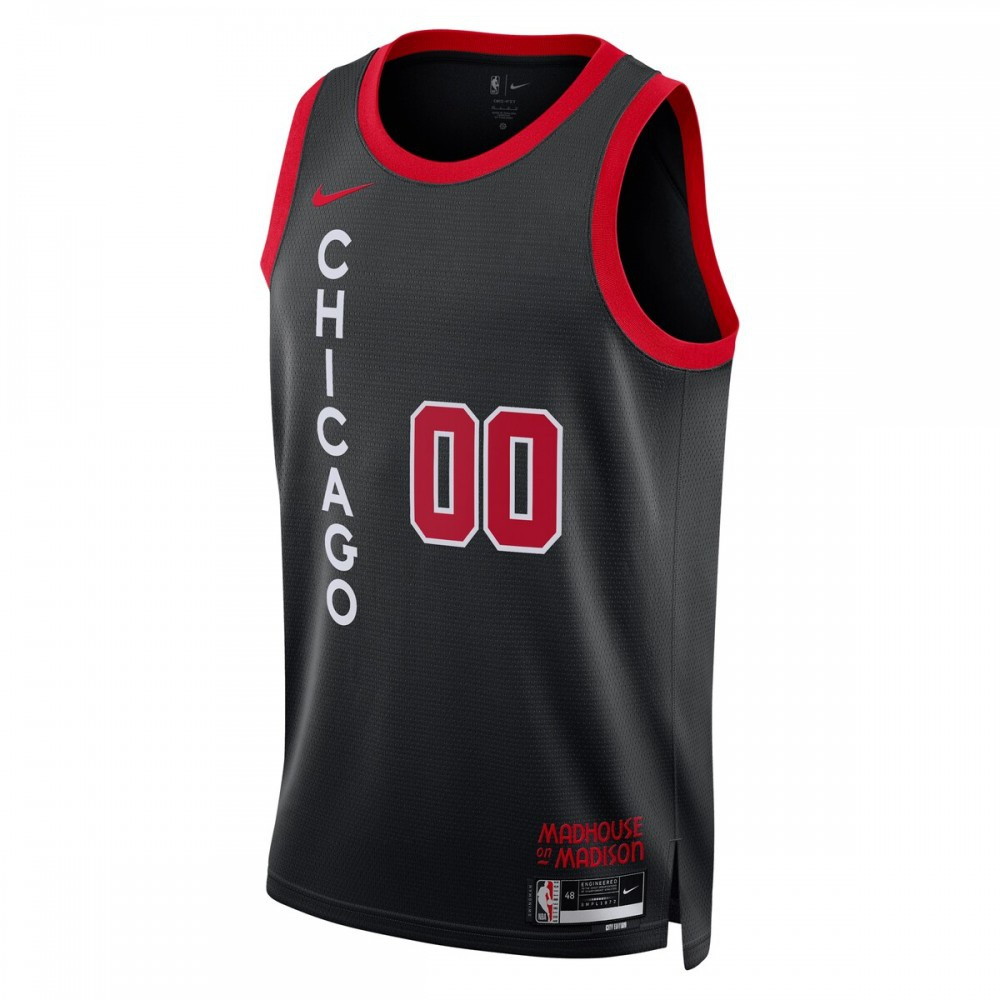 Chicago Bulls Unisex 2023/24 Custom Swingman Jersey Black City Edition - second front view