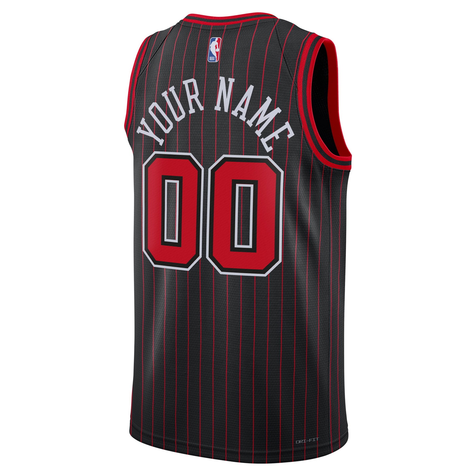 Chicago Bulls Unisex Swingman Custom Jersey Statement Edition Black - back view