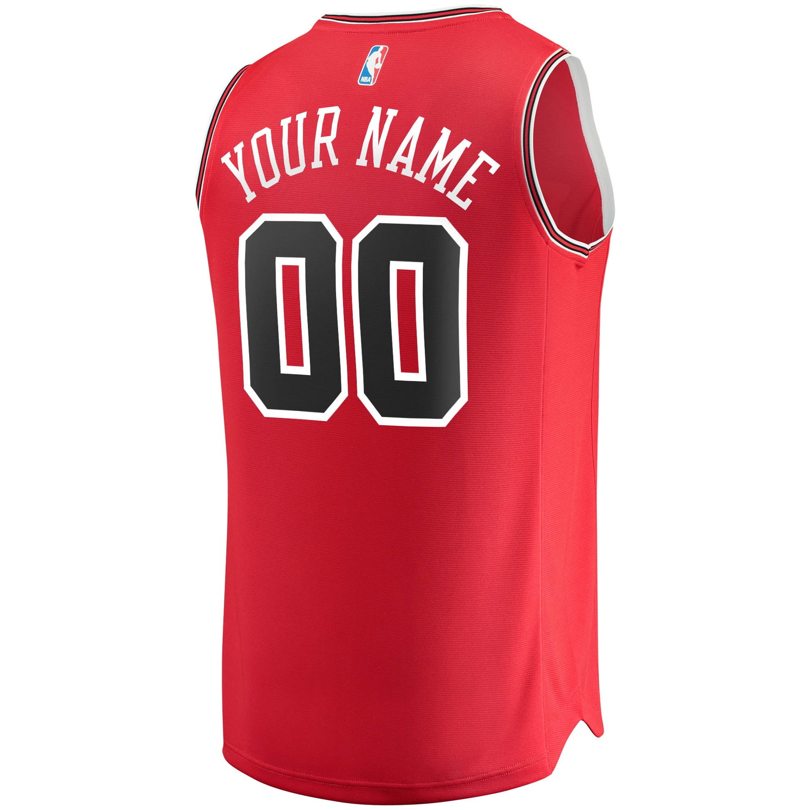 Chicago Bulls Youth Fast Break Custom Fan Version Jersey Red Icon Edition - back view
