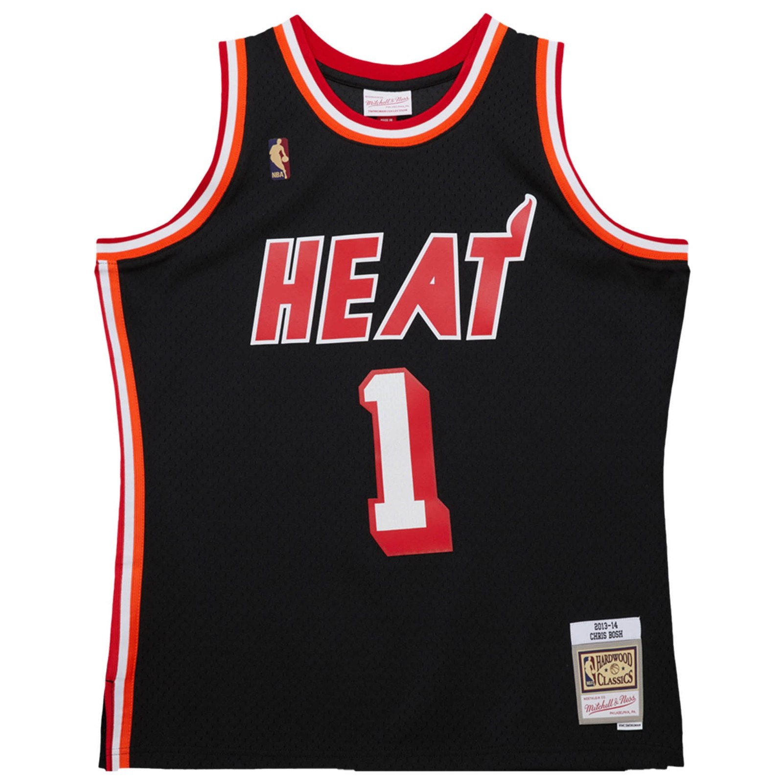 Chris Bosh Miami Heat 2013/14 Hardwood Classics Swingman Jersey Black - front view