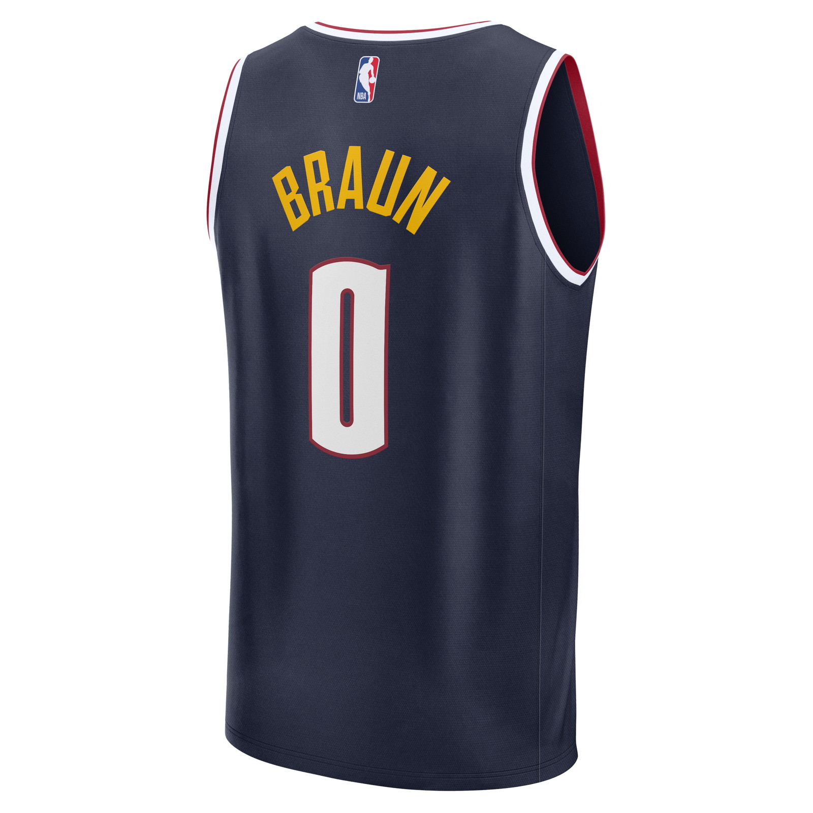 Christian Braun Denver Nuggets Fast Break Fan Version Jersey Icon Edition Navy - back view