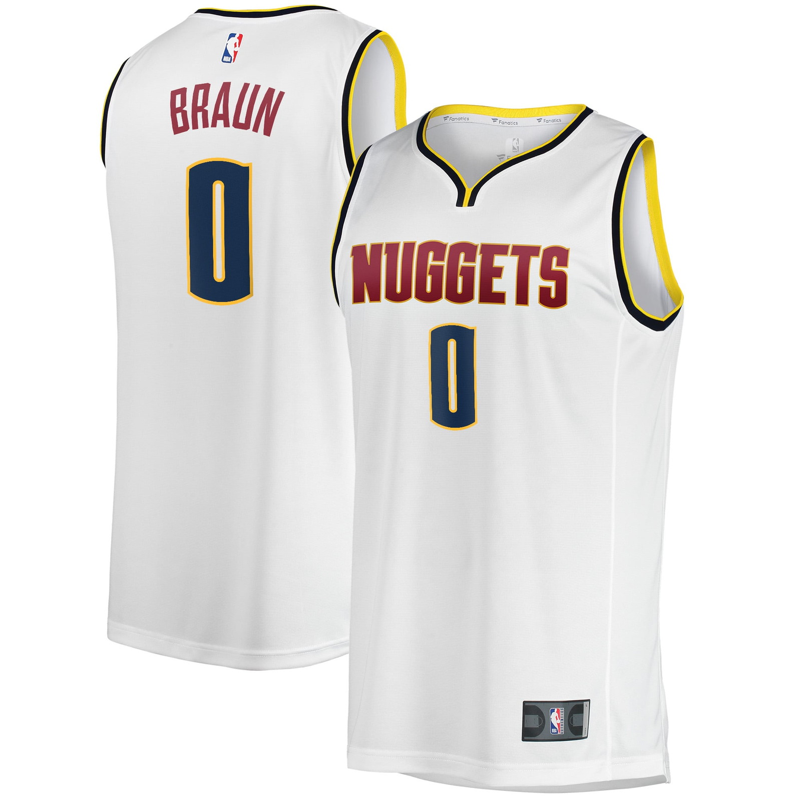 Christian Braun Denver Nuggets Fast Break Player Jersey Association Edition - front and back view