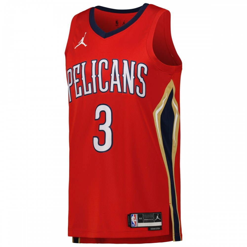 CJ McCollum New Orleans Pelicans 2022/23 Statement Edition Swingman Jersey Red - second front view