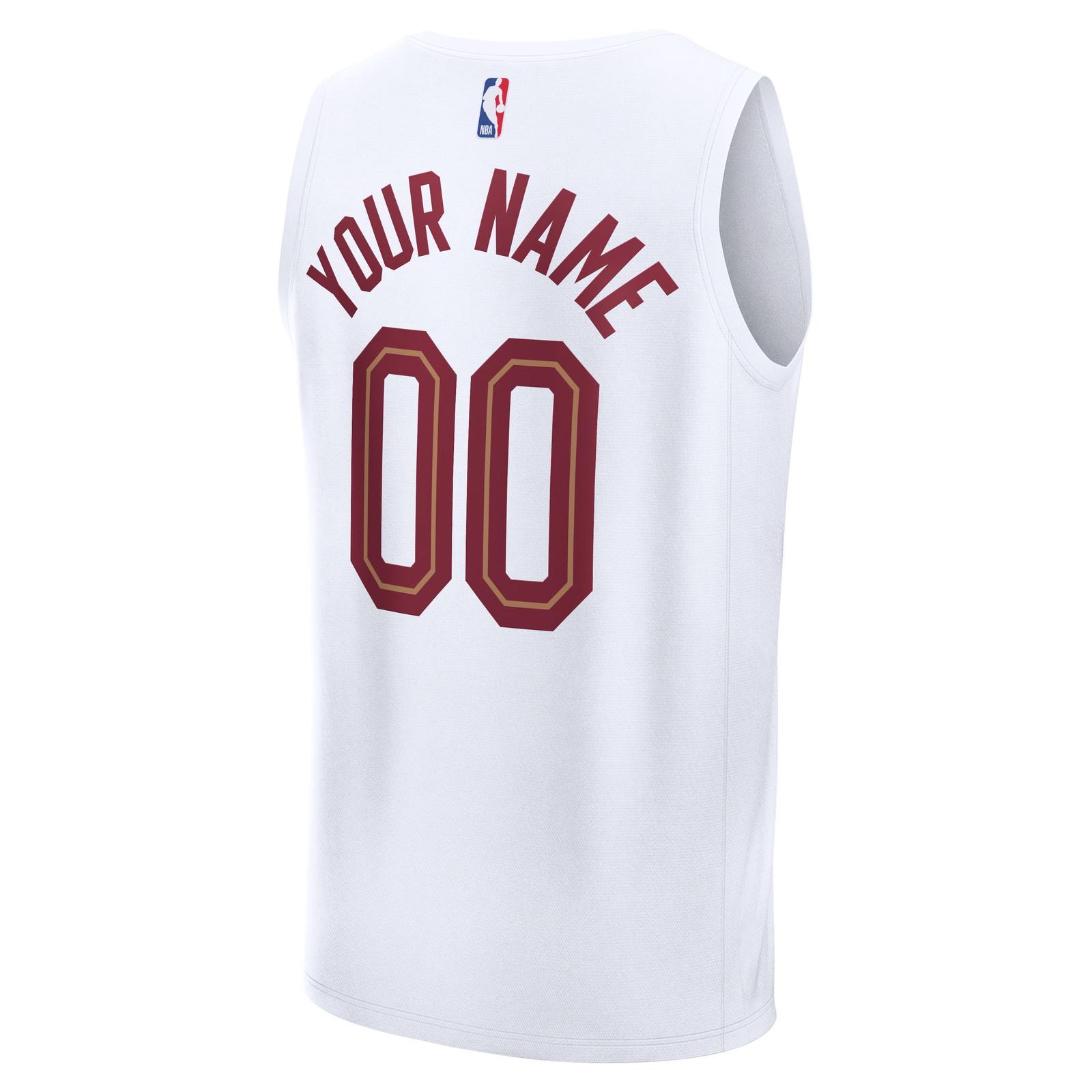 Cleveland Cavaliers Fast Break Custom Jersey Icon Edition White - back view