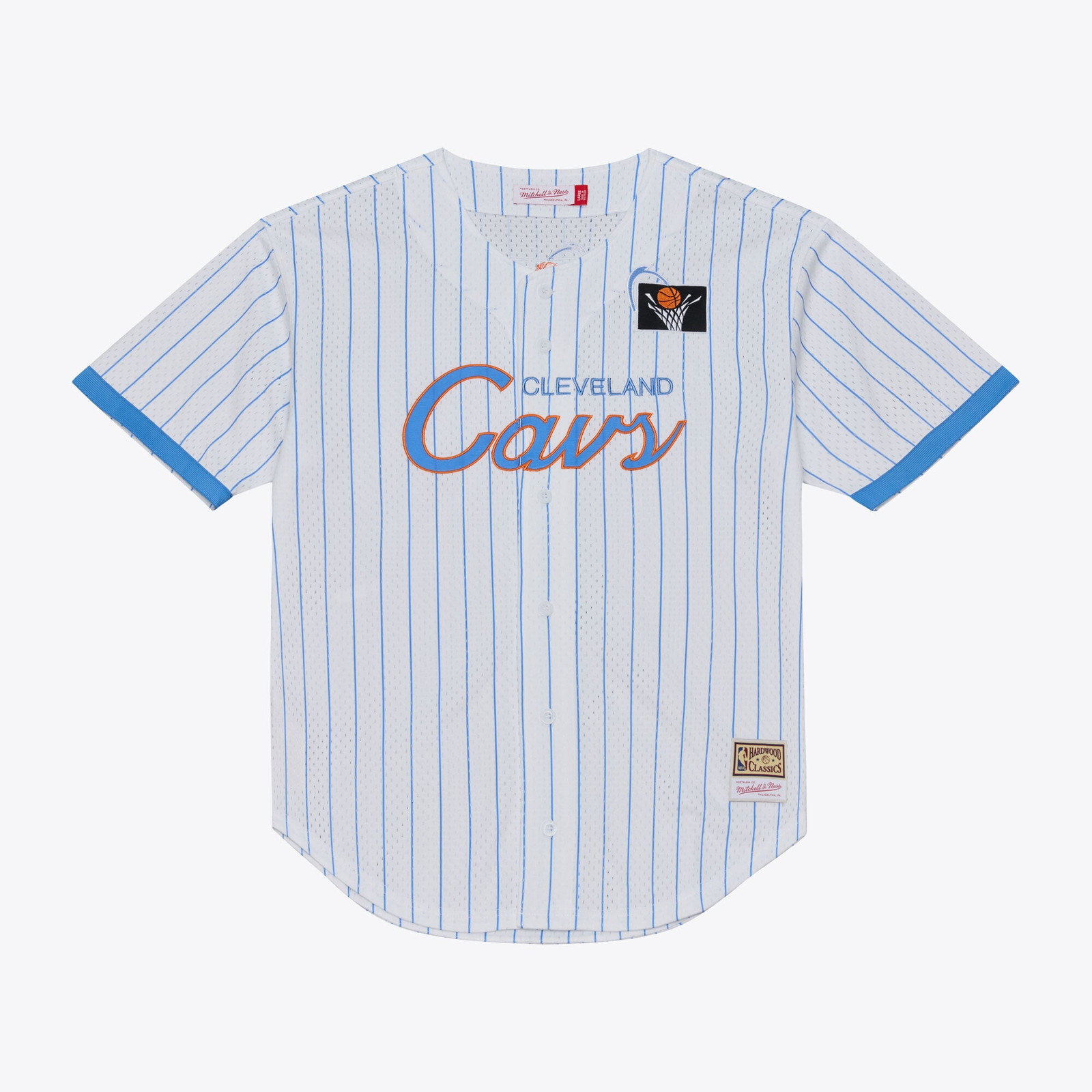Cleveland Cavaliers Head Coach Pinstripe Mesh Full-Button Baseball Jersey - front and back view