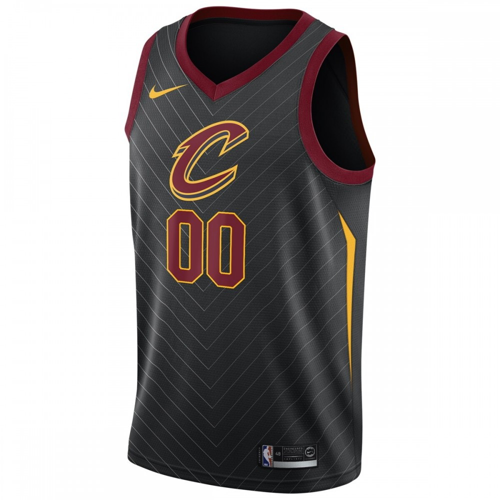Cleveland Cavaliers Swingman Custom Jersey Black Statement Edition - second front view