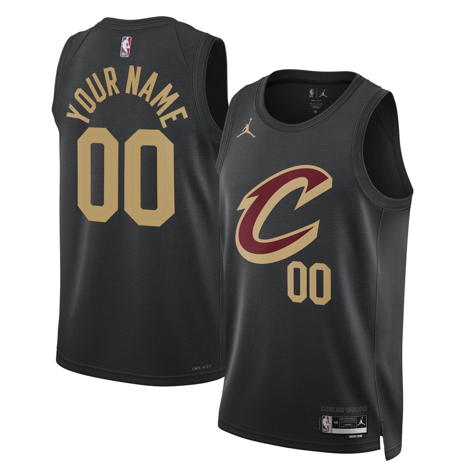 Cleveland Cavaliers Unisex 2022/23 Swingman Custom Jersey Statement Edition - front and back view