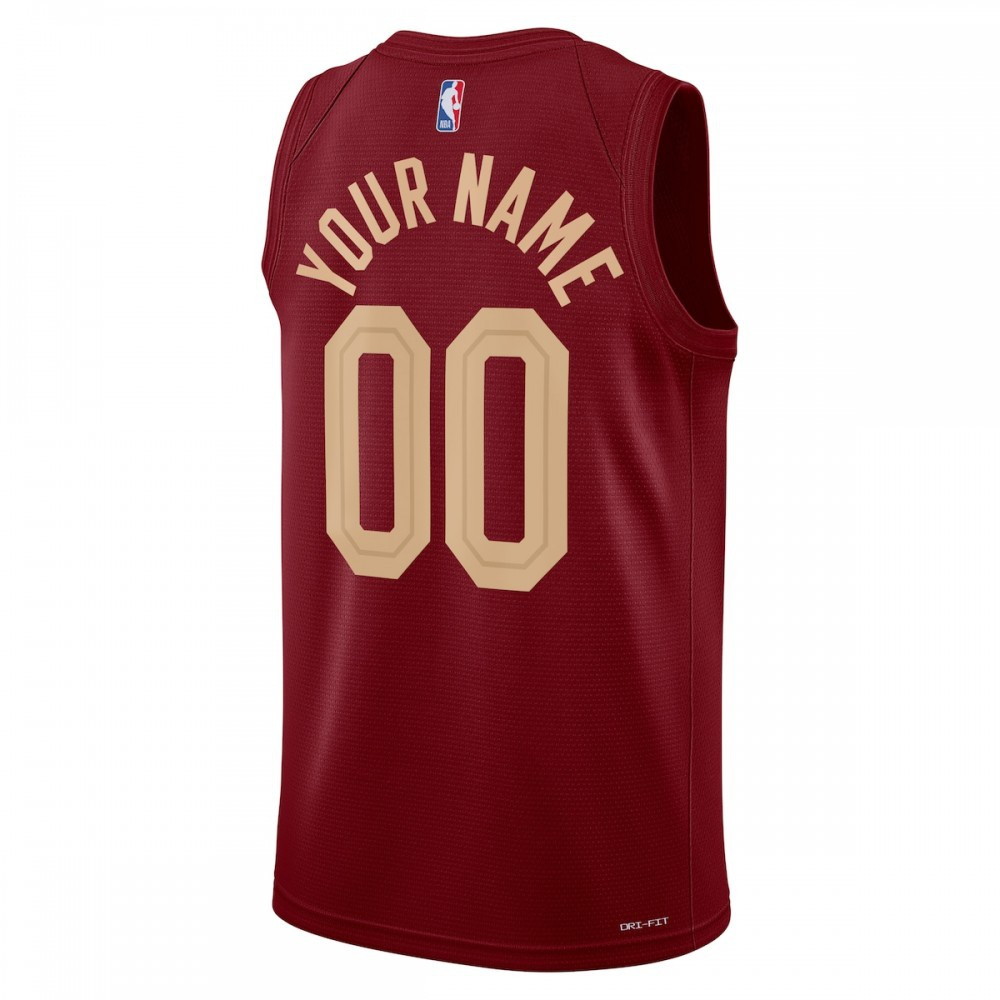 Cleveland Cavaliers Unisex 2022/23 Swingman Custom Jersey Wine Icon Edition - back view