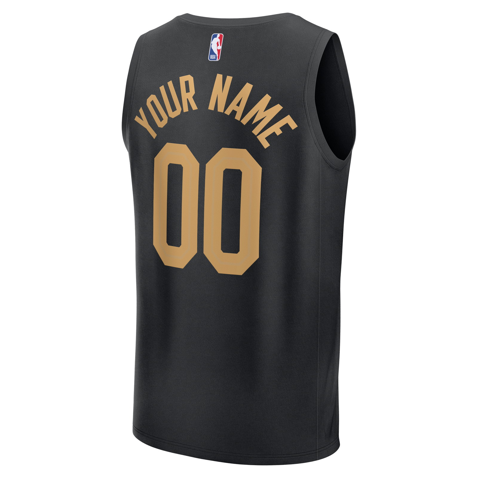 Cleveland Cavaliers Youth Fast Break Custom Jersey Statement Edition Black - back view