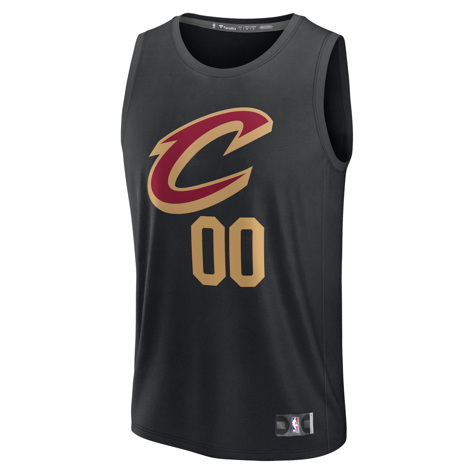 Cleveland Cavaliers Youth Fast Break Custom Jersey Statement Edition Black - front view
