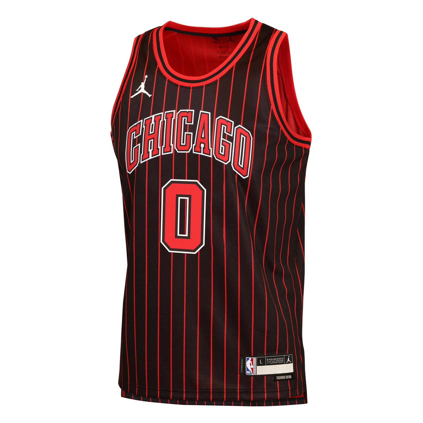 Coby White Chicago Bulls Youth Swingman Jersey Statement Edition Black - front view