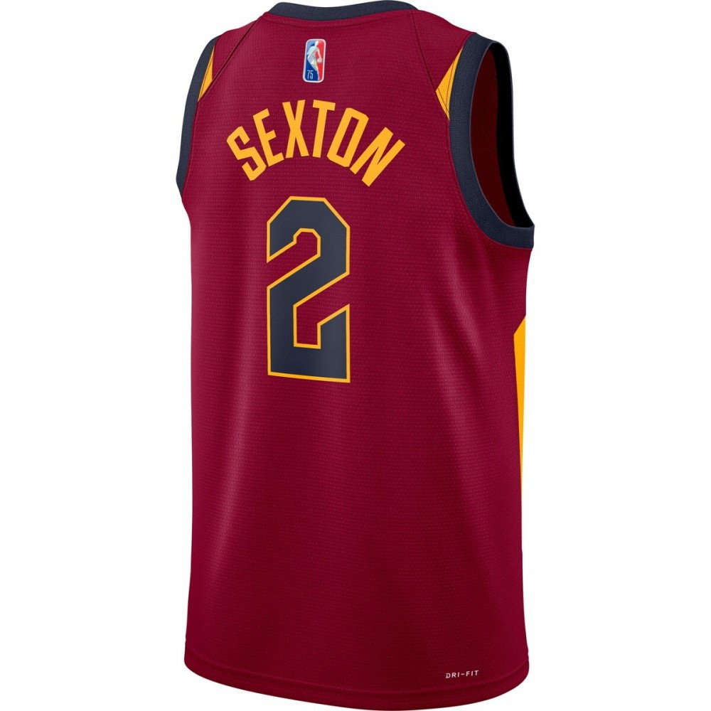 Collin Sexton Cleveland Cavaliers 2021/22 Diamond Swingman Jersey Icon Edition Wine - back view