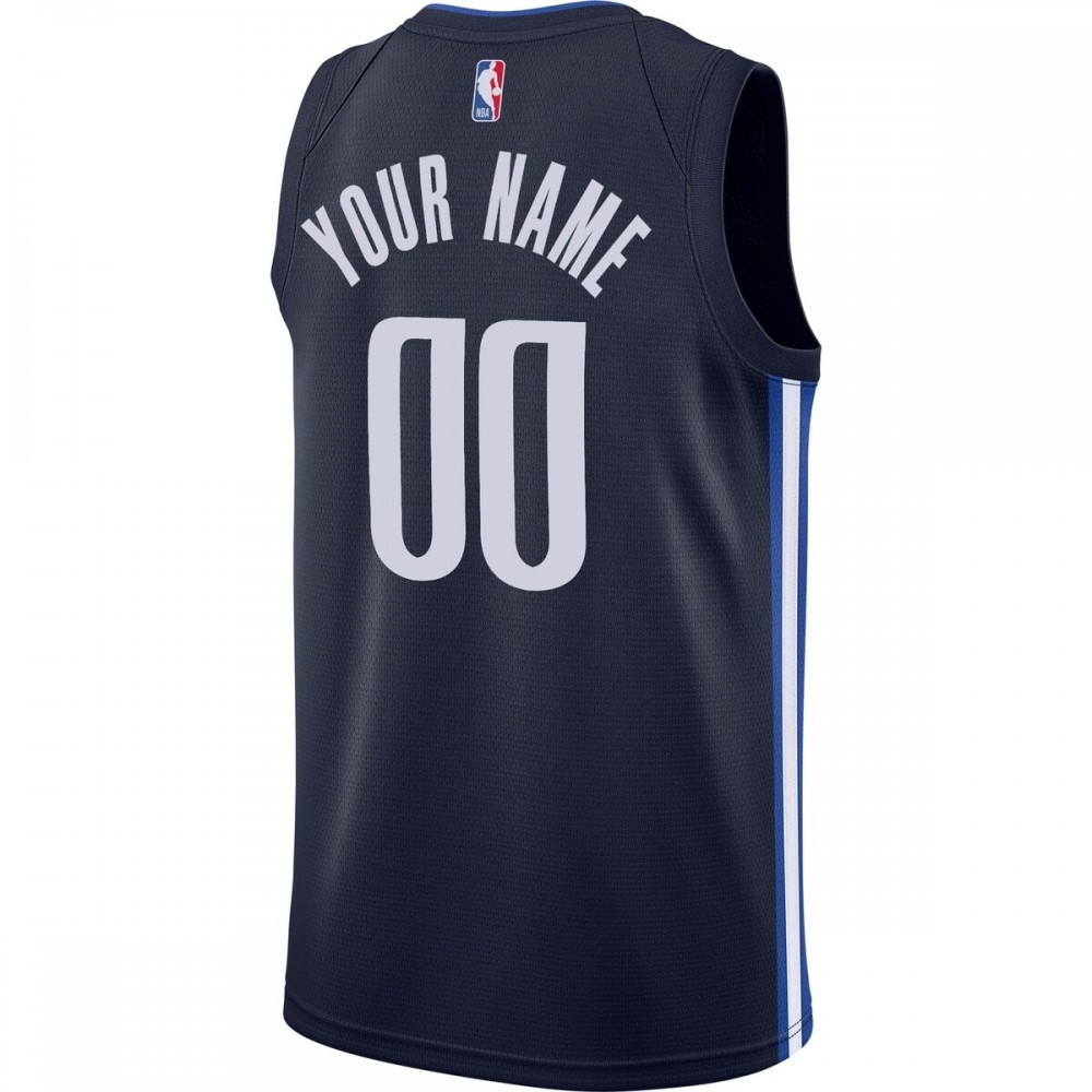 Dallas Mavericks 2019/20 Custom Swingman Jersey Navy Statement Edition - back view